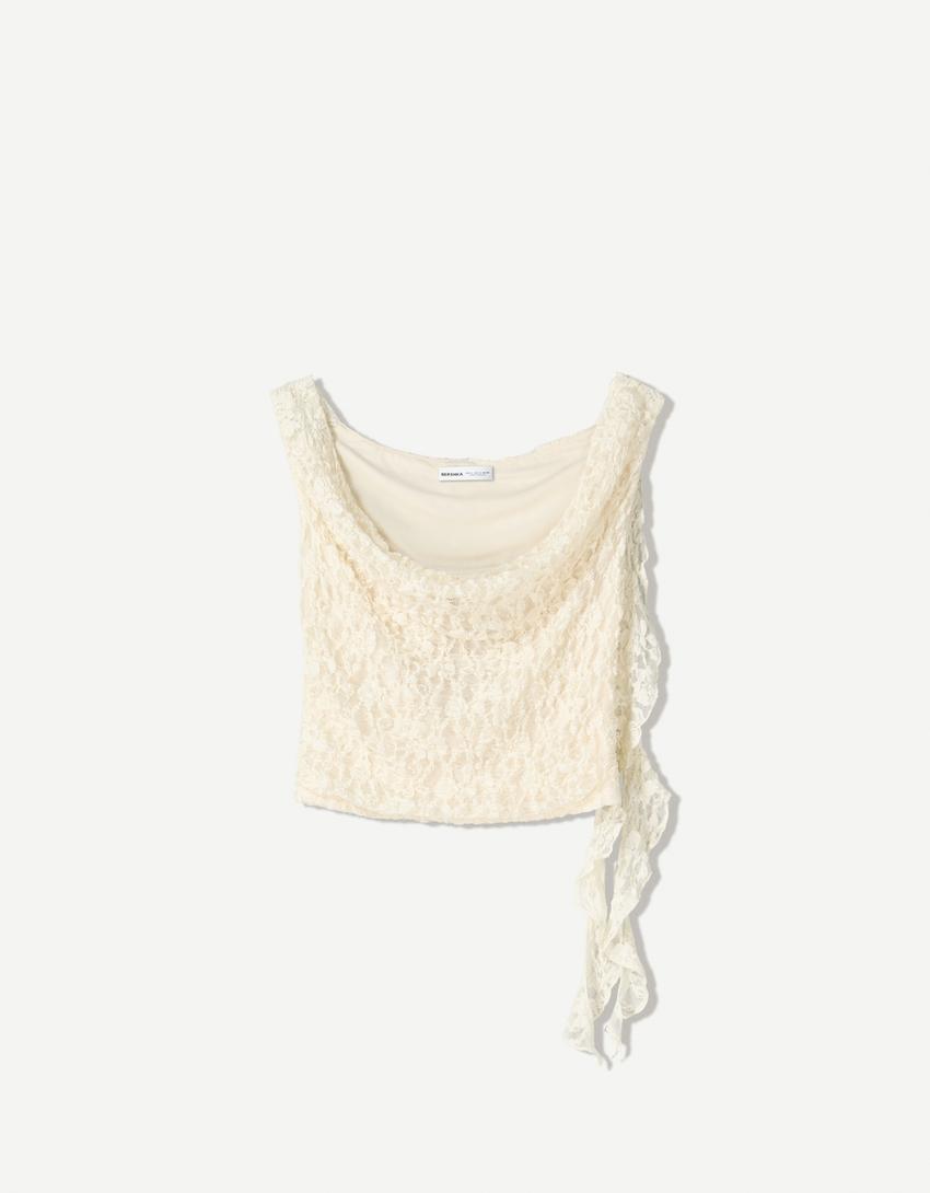 Set top y falda mini blonda-Set top y falda mini blonda