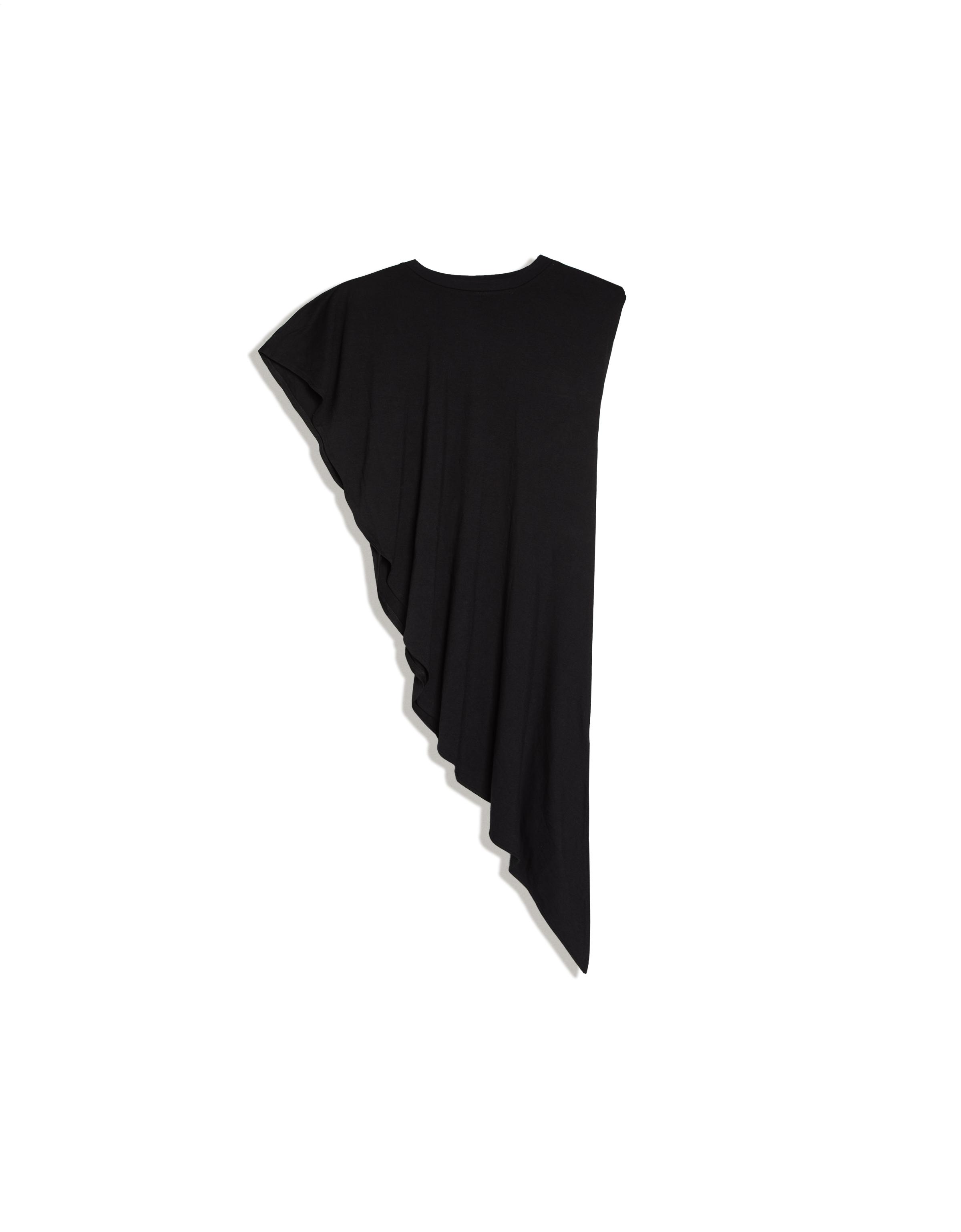 Long asymmetrical T-shirt — Black