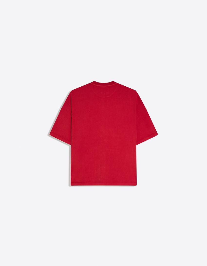 Boxy Spiderman T-Shirt mit kurzen Ärmeln-Rot