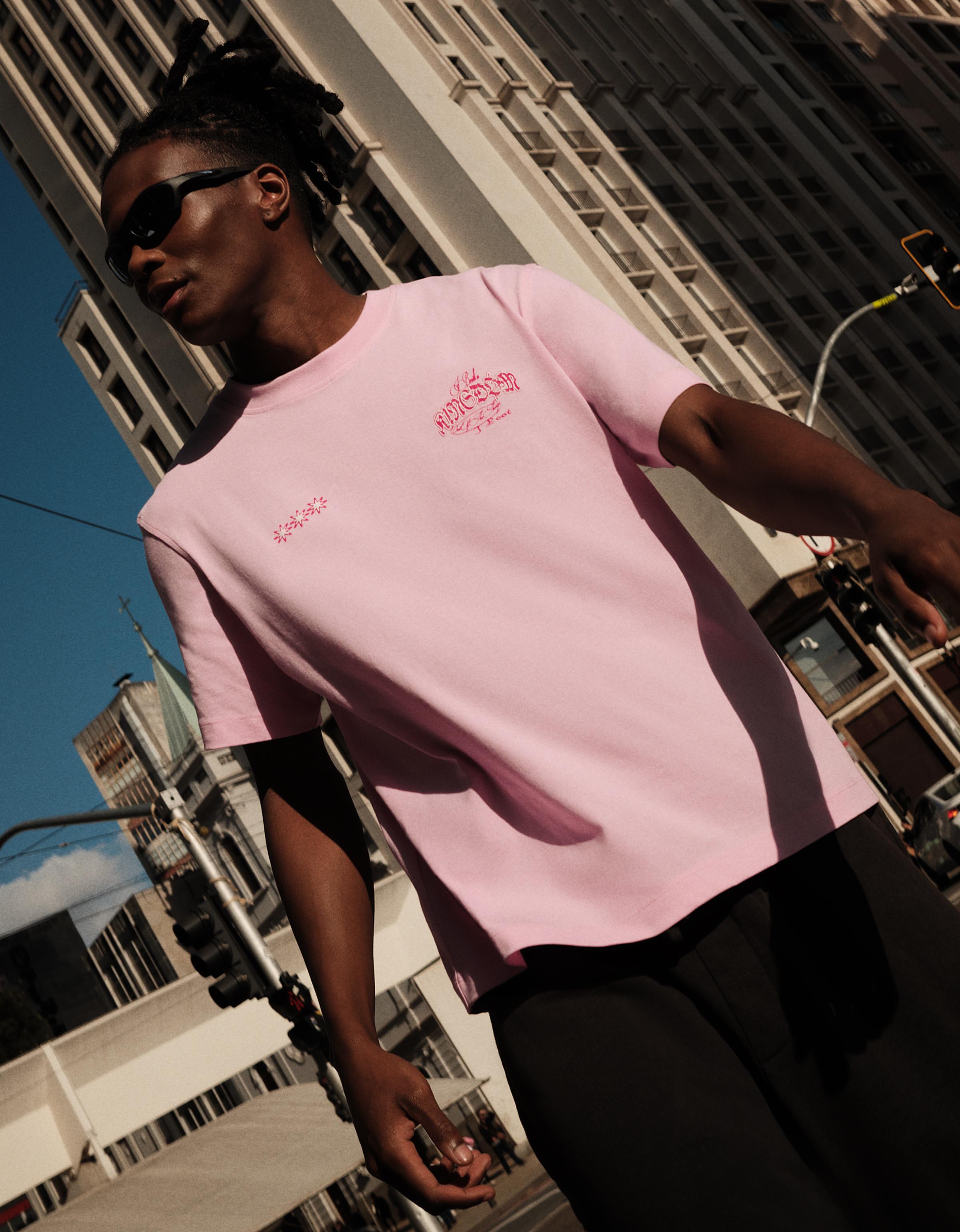 Boxy print T-shirt — Pink