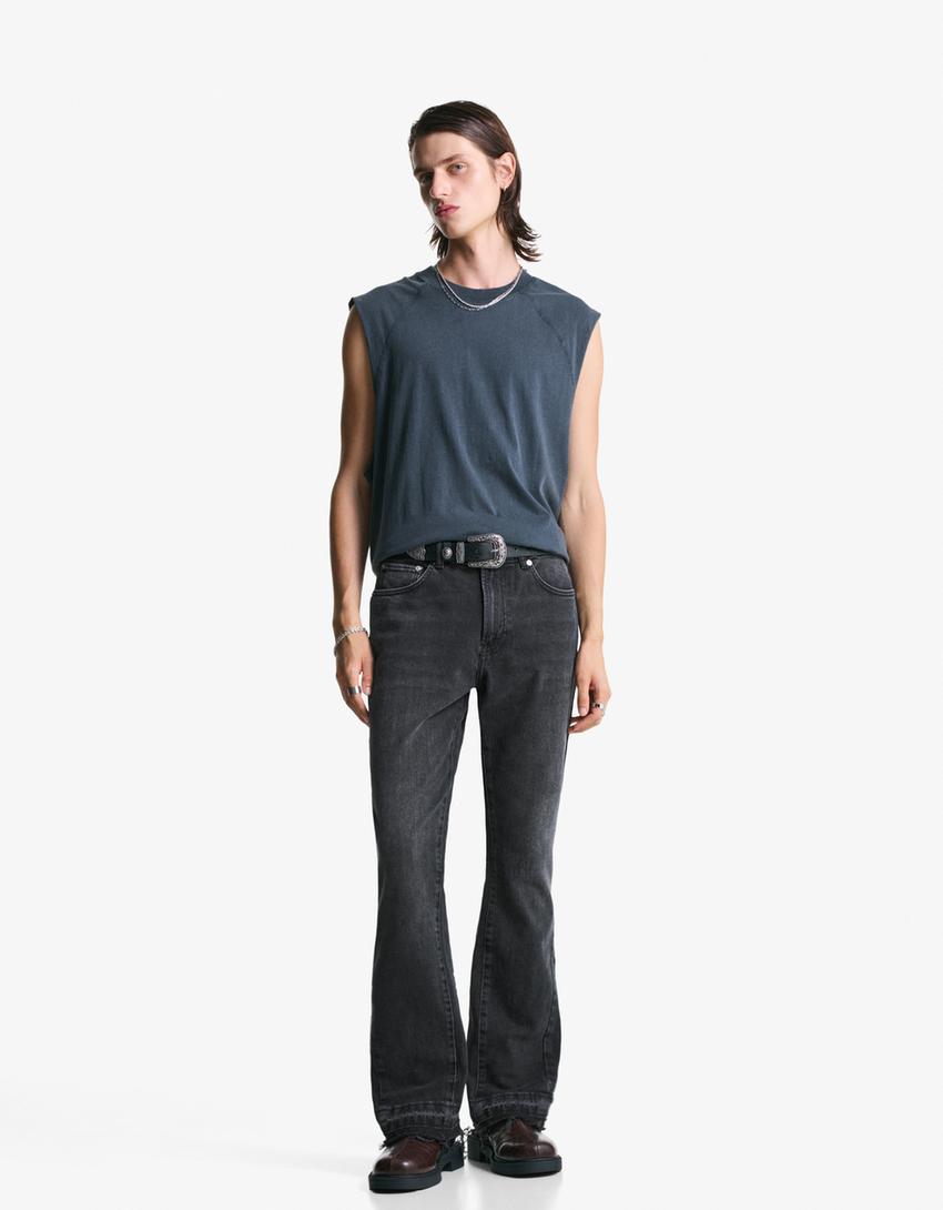 Comfort flared jeans-Zwart