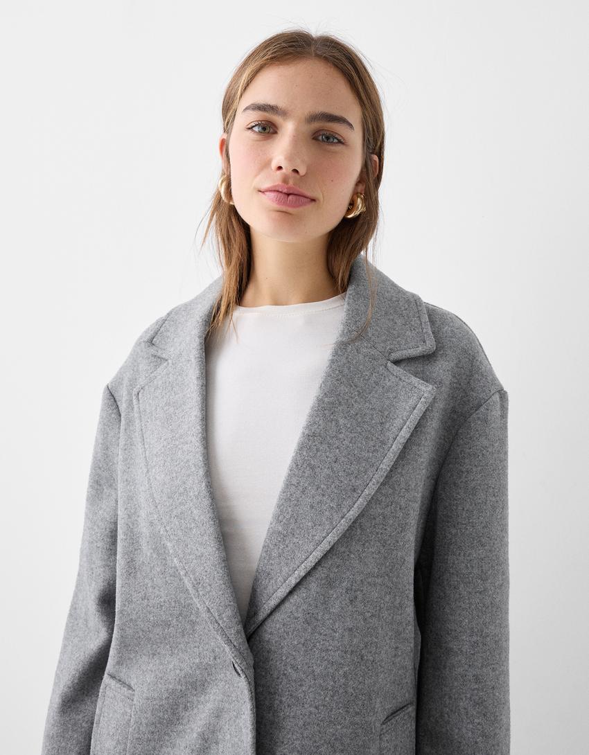 Manteau long soft-Gris-3