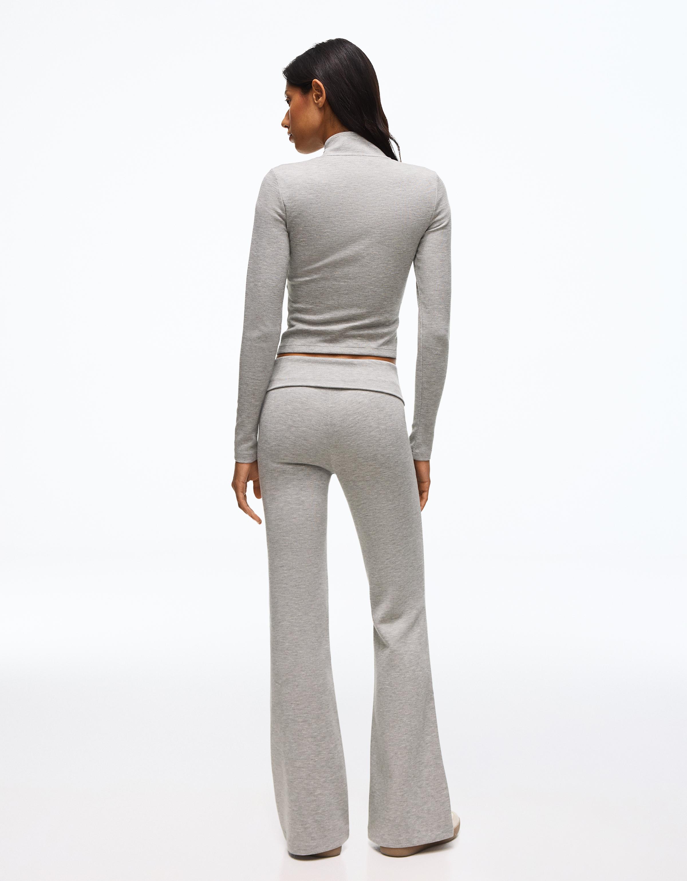Flared modal trousers — Grey