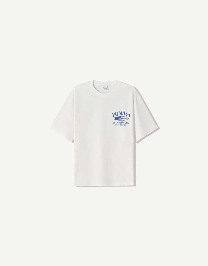 Short sleeve T-shirt with print-Off white-4