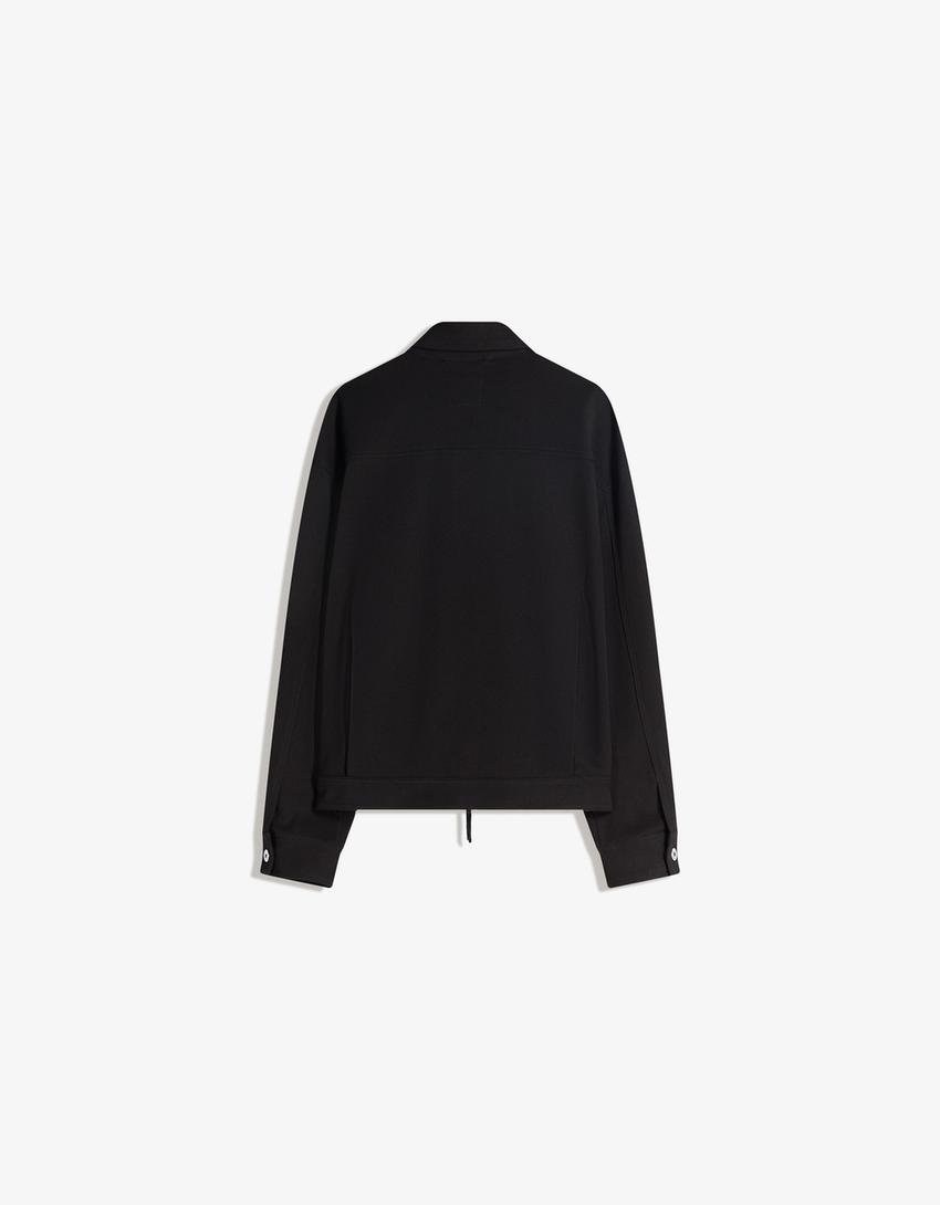 Surchemise zippée Boxy fit tailoring-Noir