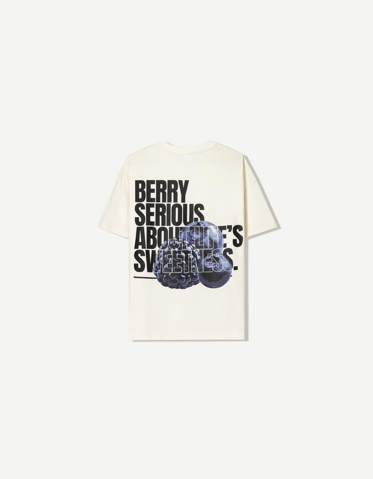 Desenli kısa kollu oversize t-shirt