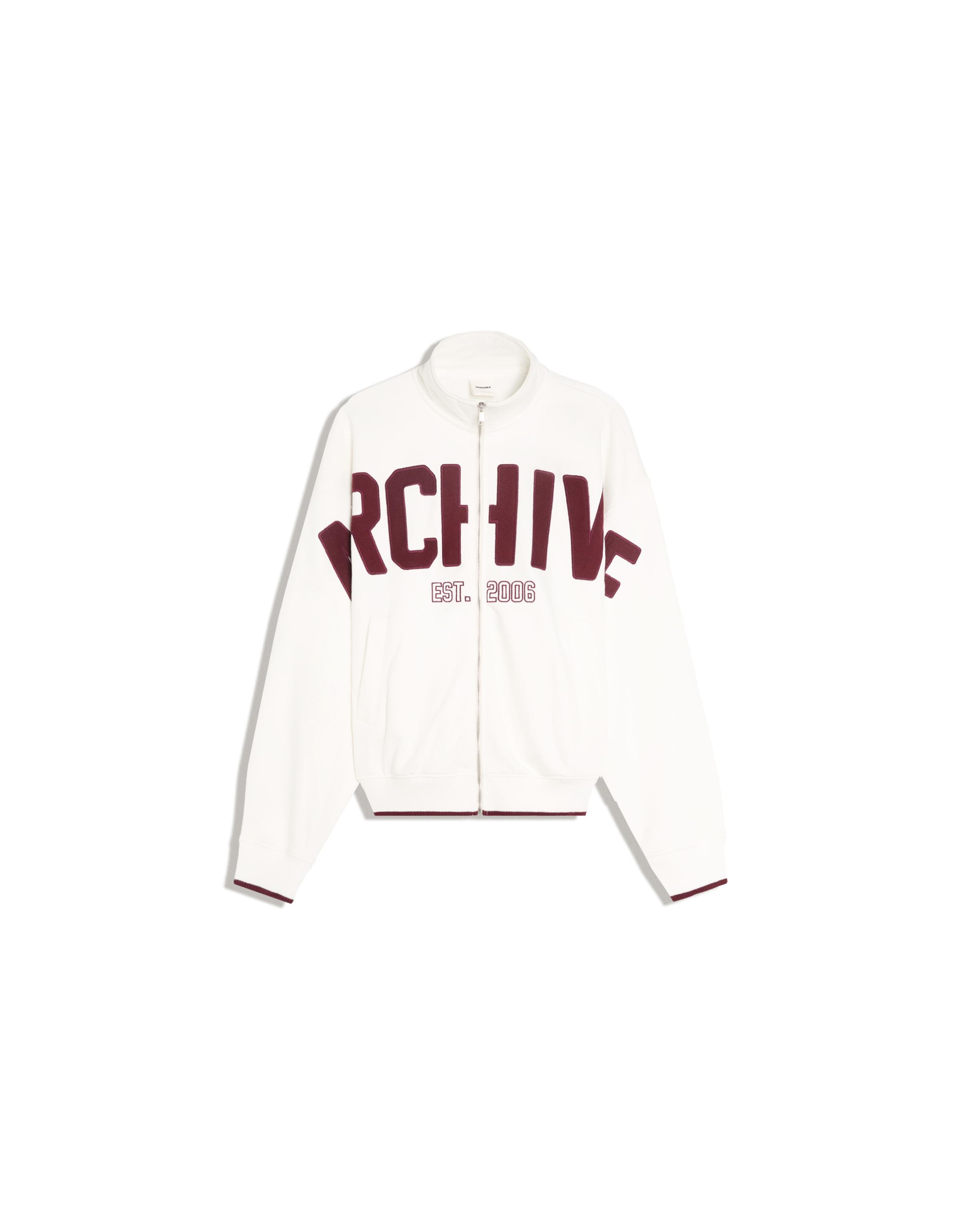 Patch zip sweatshirt — Stone