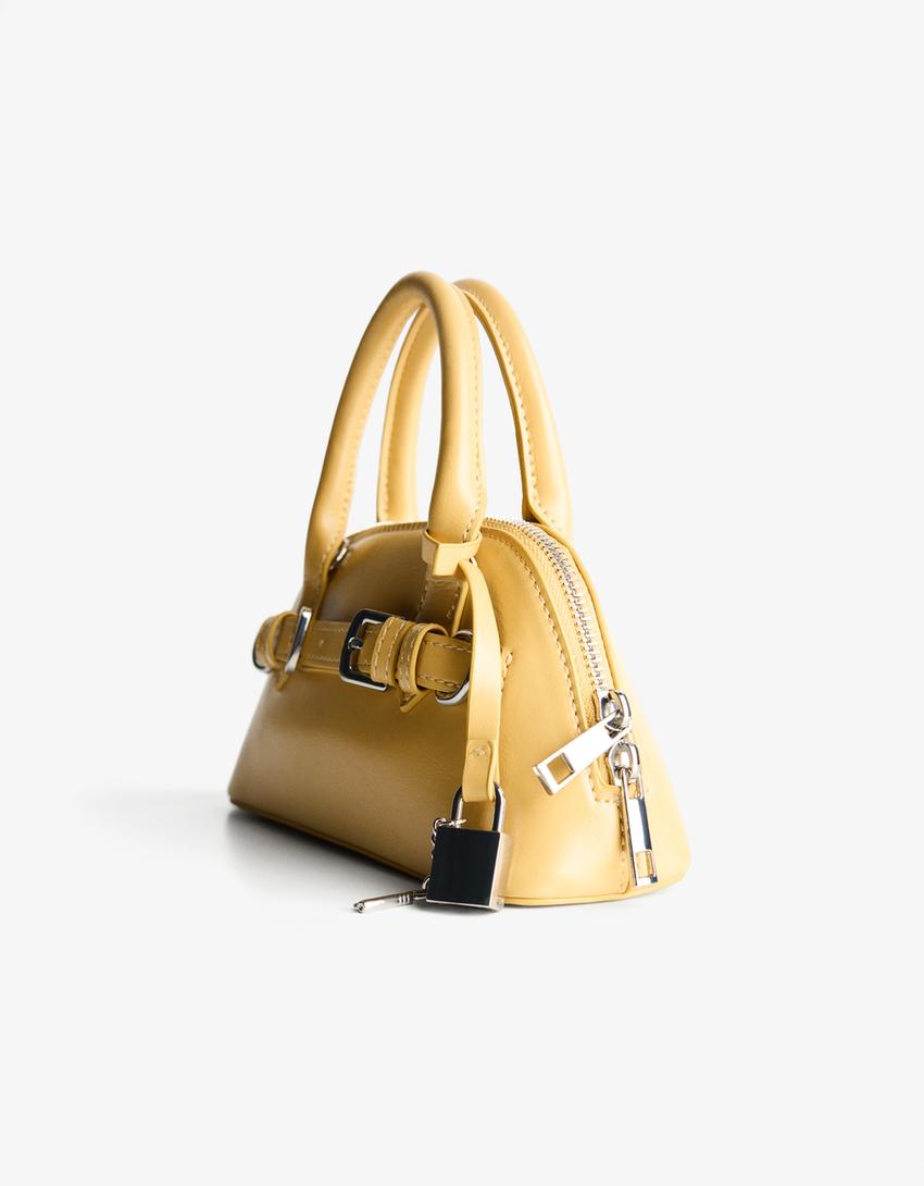 Bolso mini efecto piel-Amarillo-1