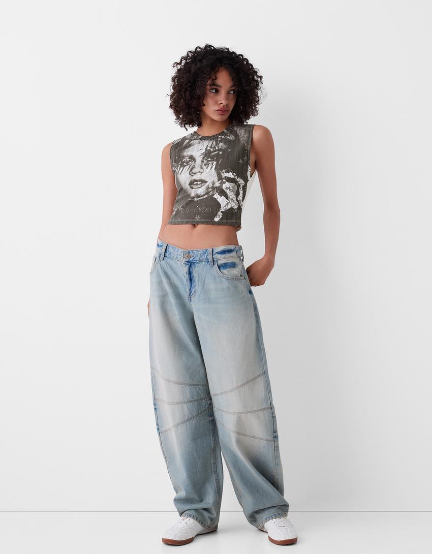 Fitilli desenli atlet-Koyu gri-3