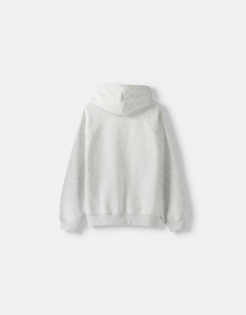 Sweat à capuche et fermeture Éclair-Gris-5