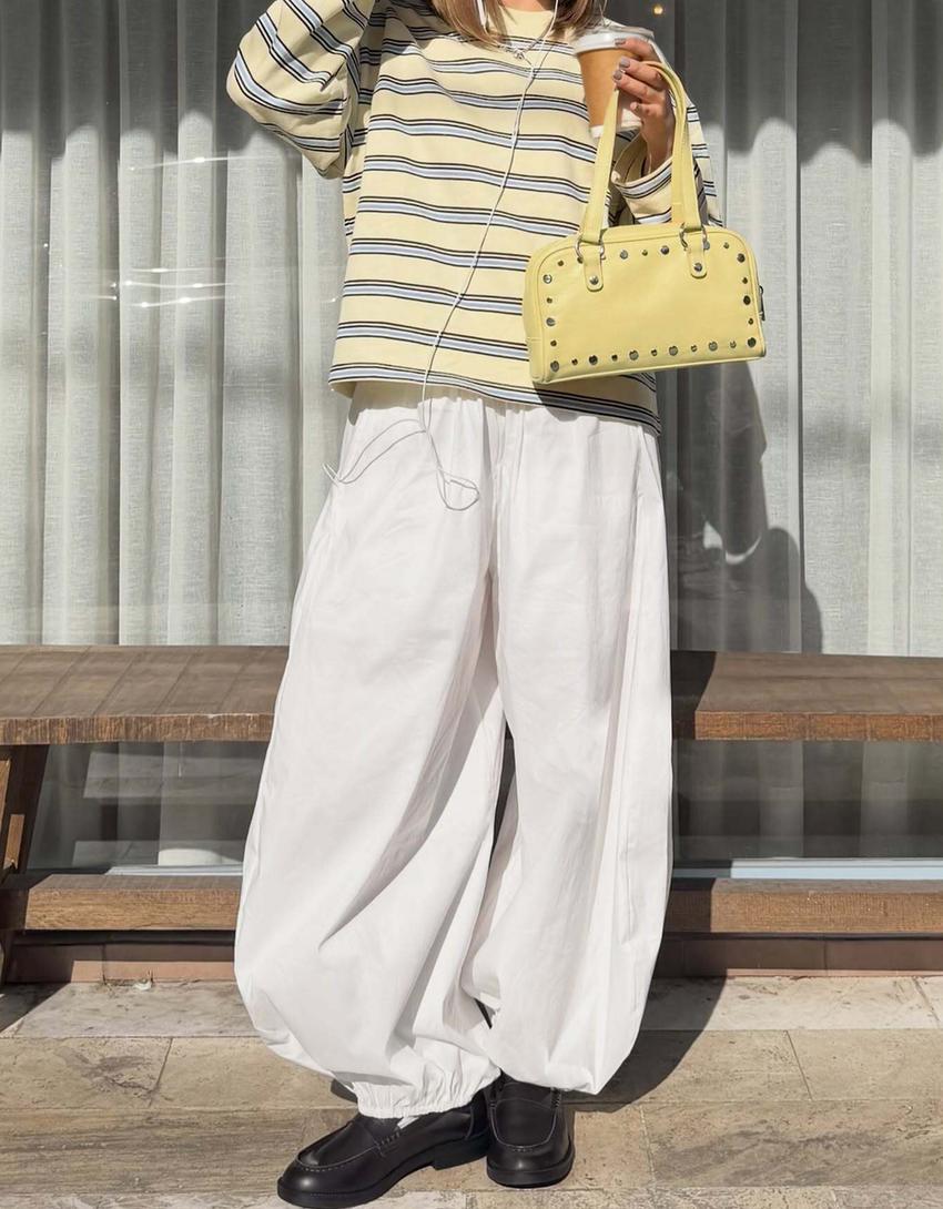 Calça bloomer de popelina-Branco