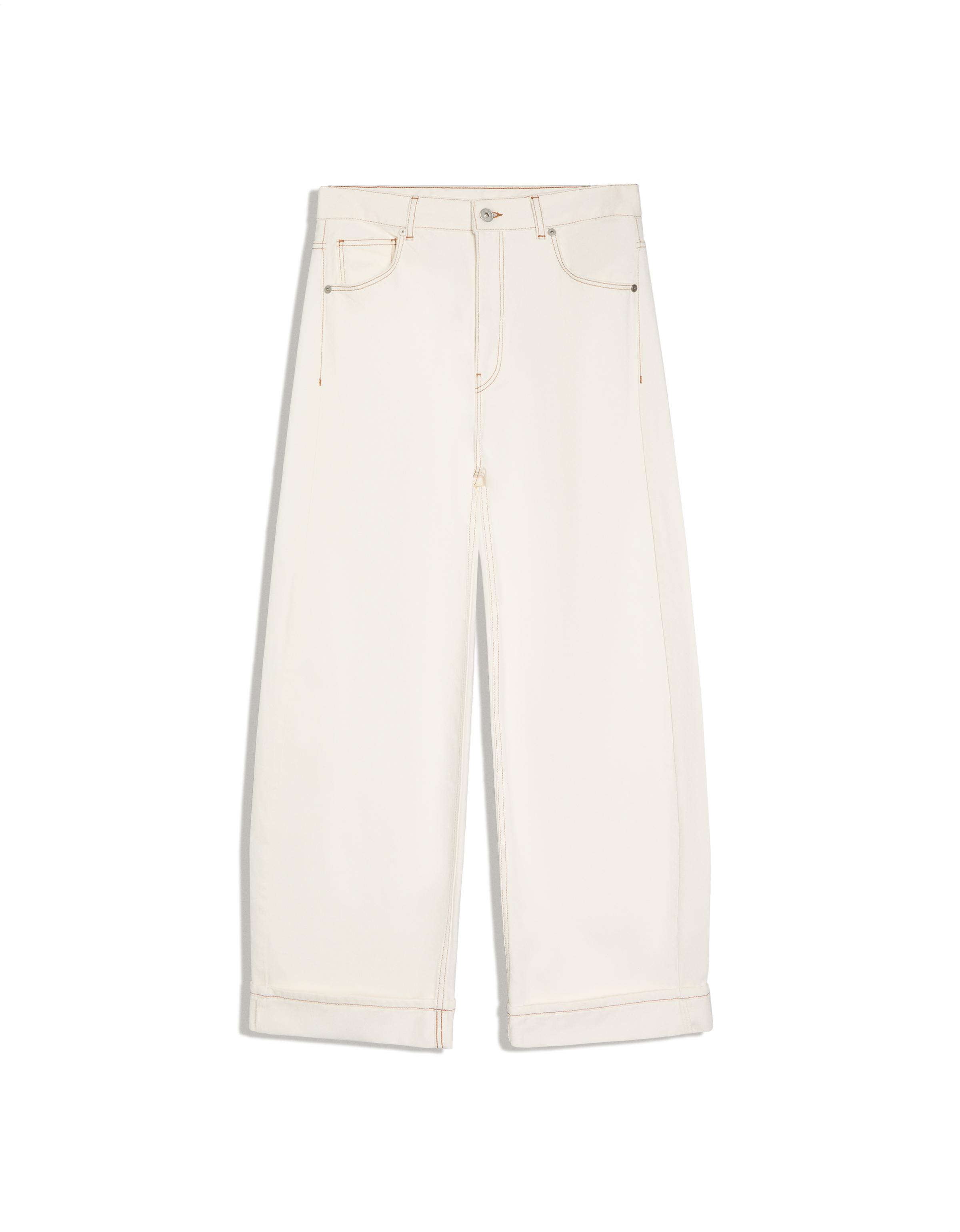 Ripped balloon fit jeans with back buckle — Cream