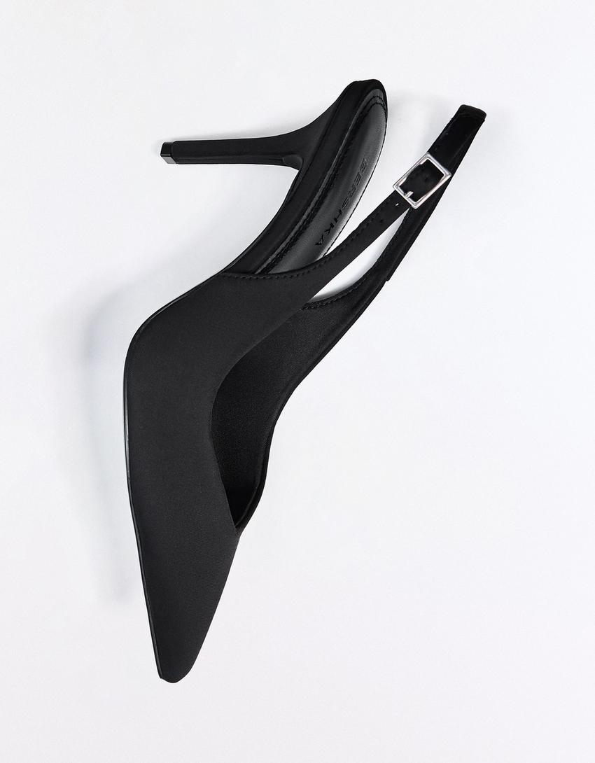 Escarpins ouverts à l'arrière-Noir