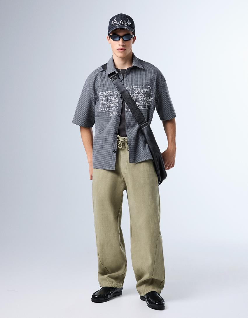 Oversize, ternet skjorte-Sort