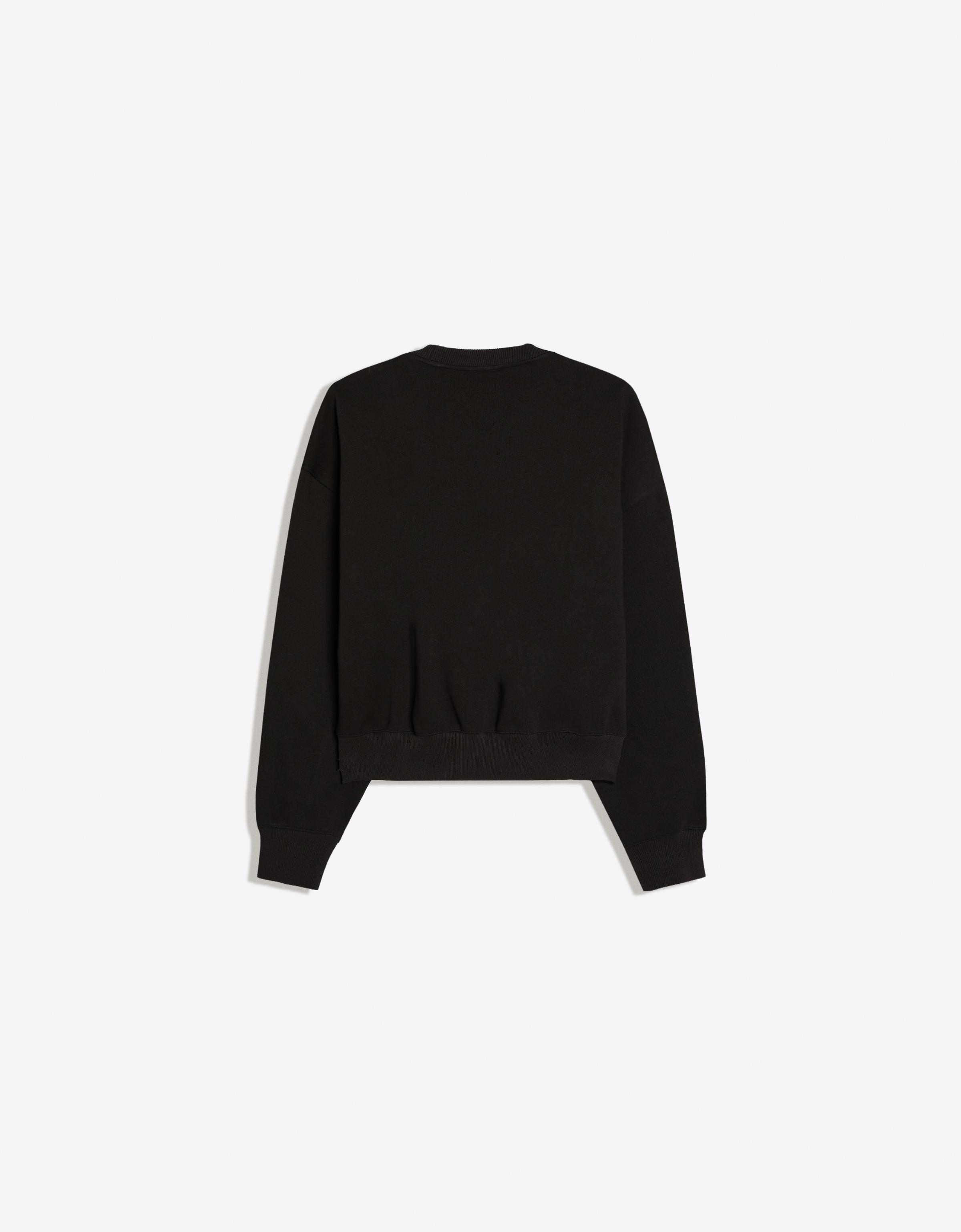 Round neck patch sweatshirt — Black