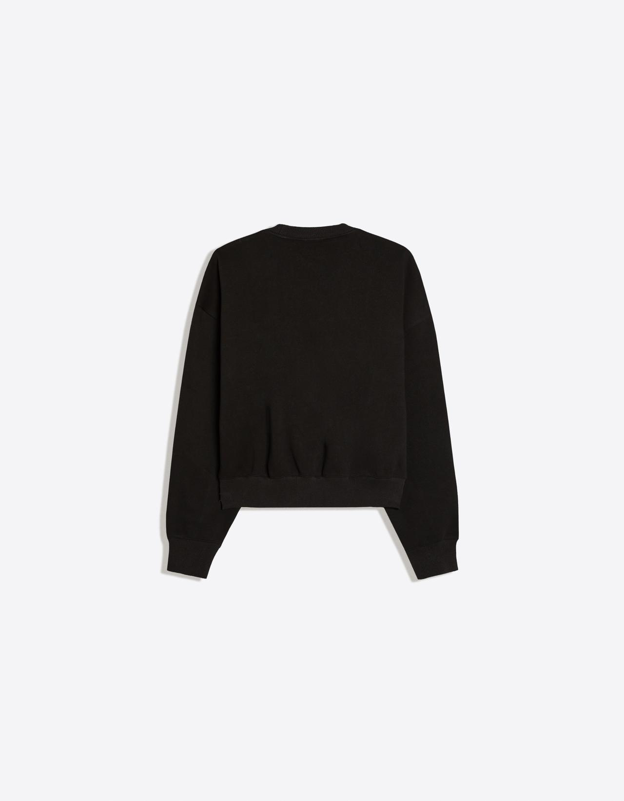 Round neck patch sweatshirt — Black