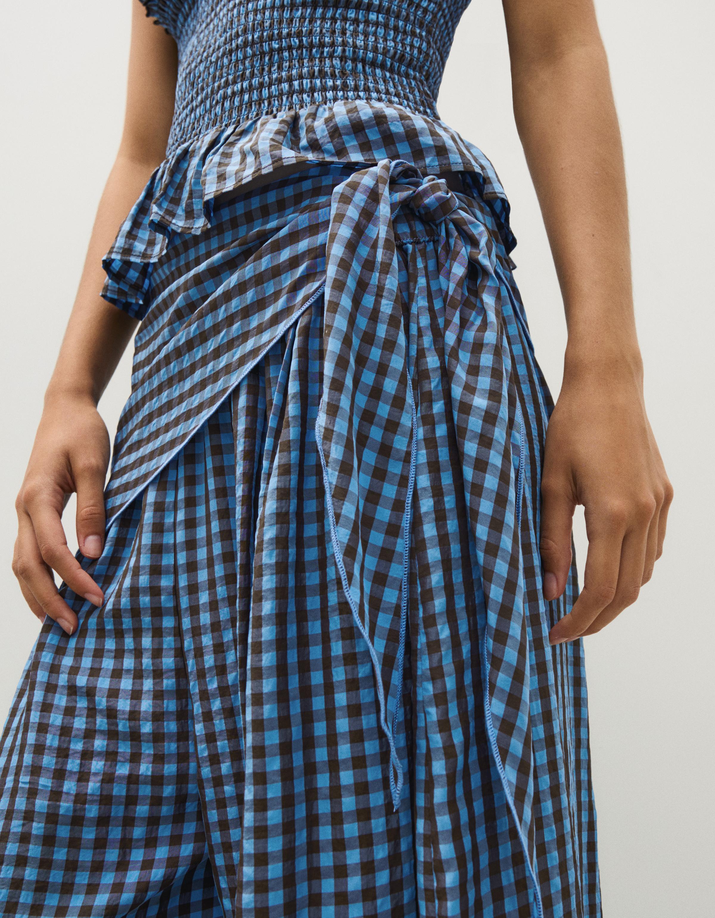 Scarf print sarouel trousers — Blue