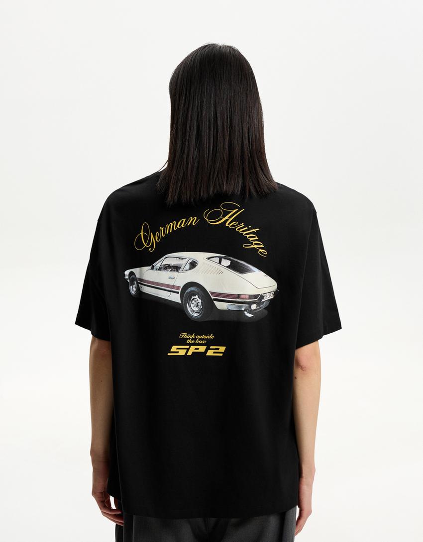 T-Shirt Volkswagen mit kurzen Ärmeln und Print-Schwarz-1
