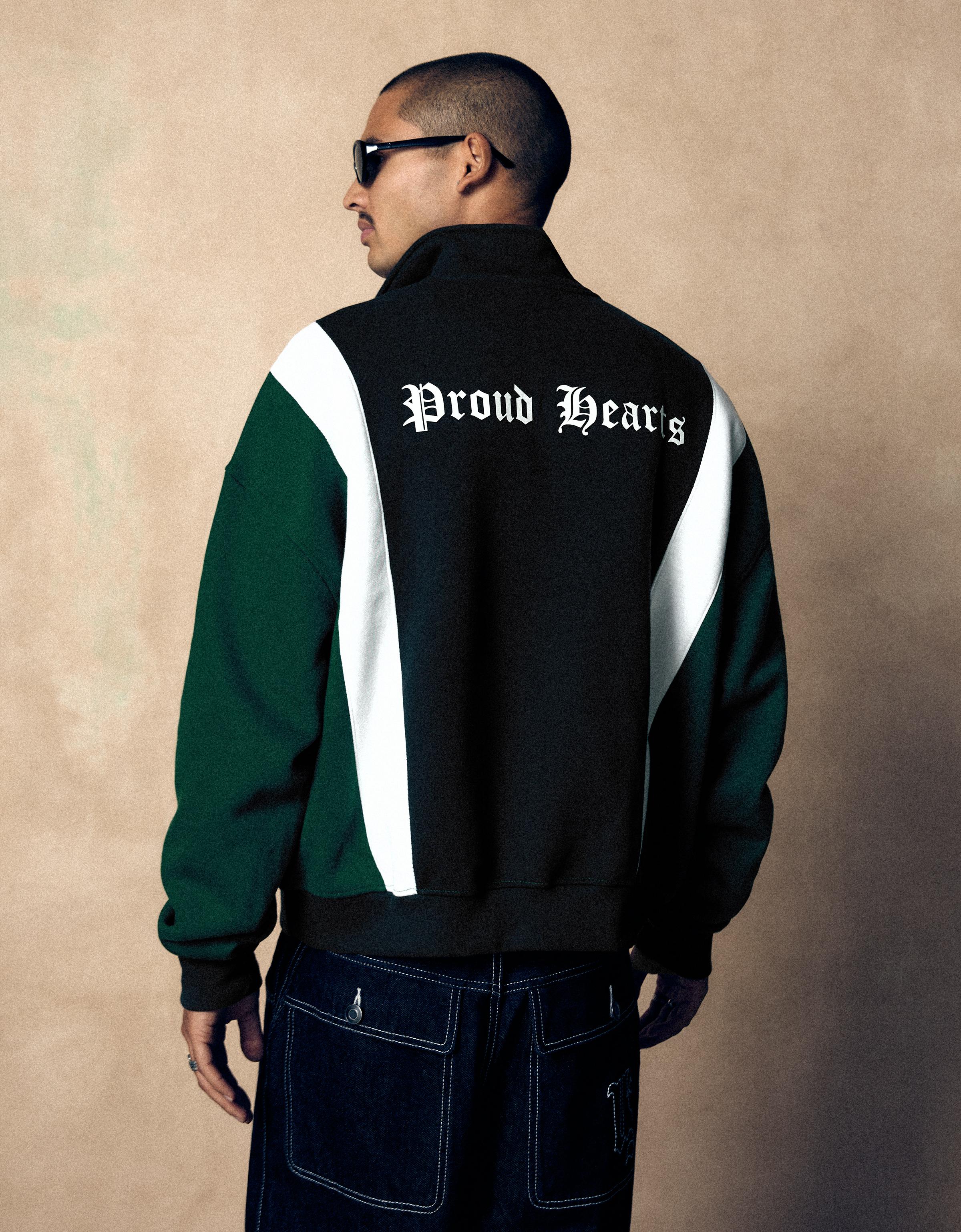 Print zip-up sweatshirt — Navy