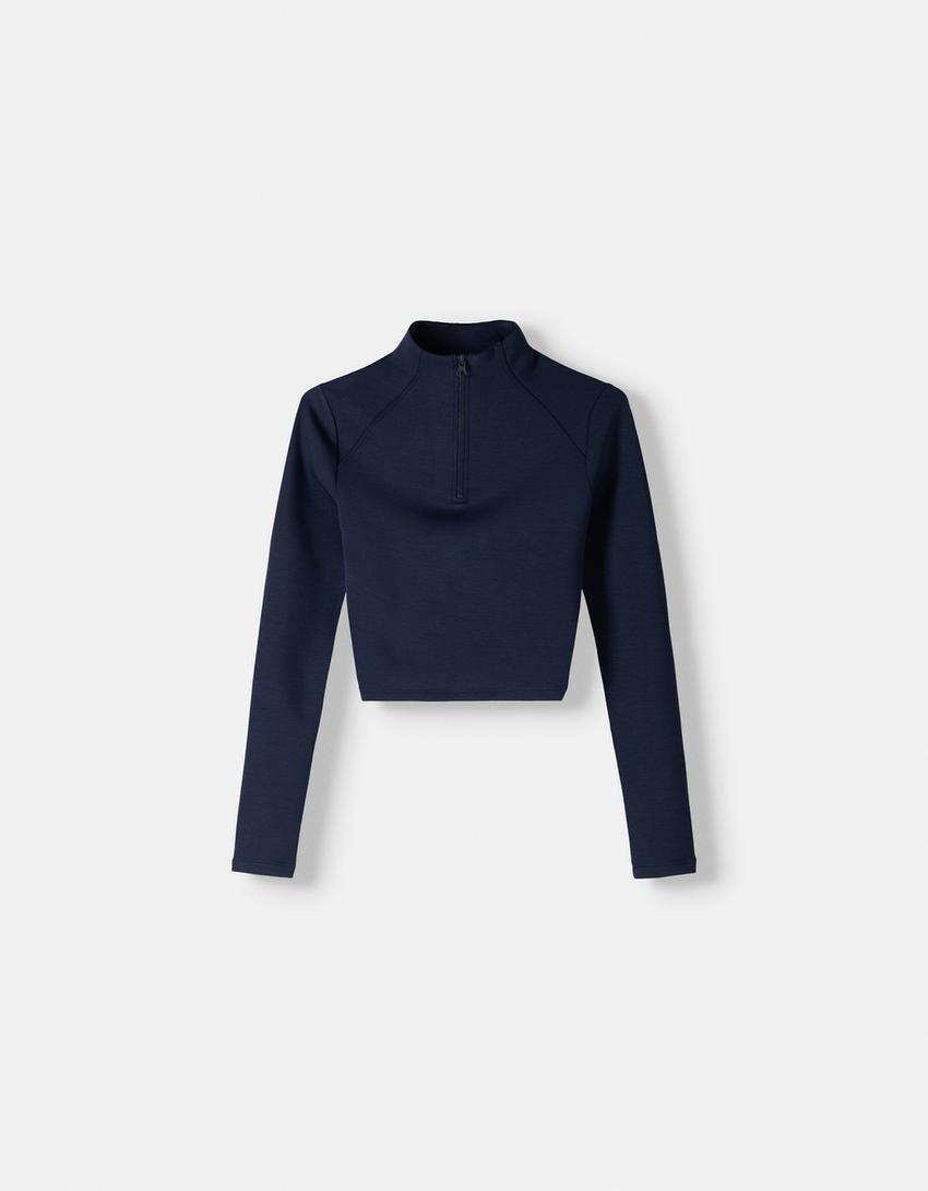 Pull fermeture Éclair soft touch-Marine-5