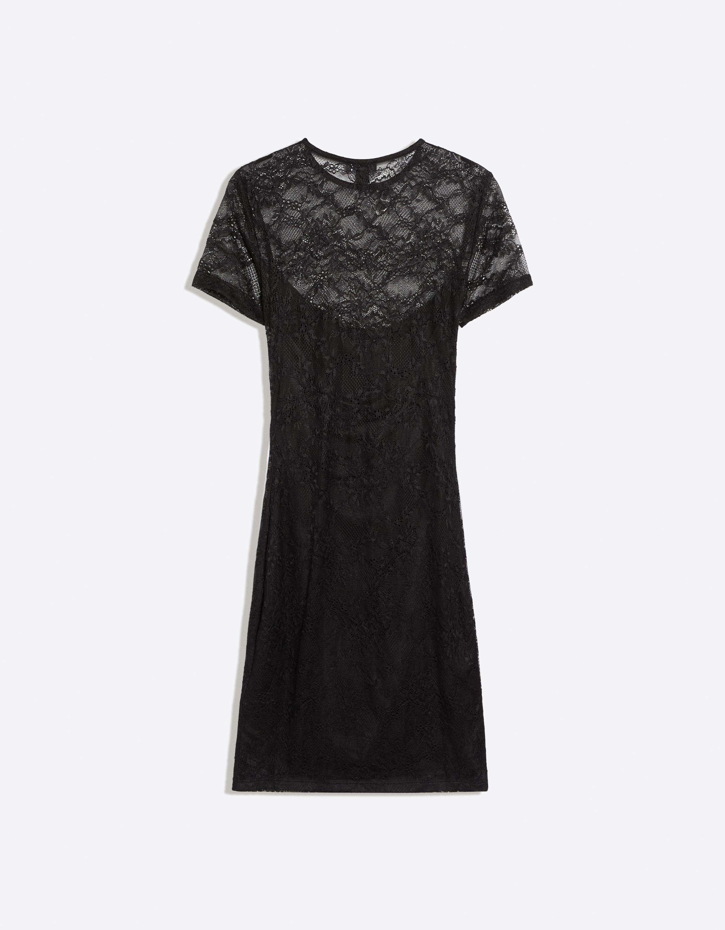 Lace mini dress — Black