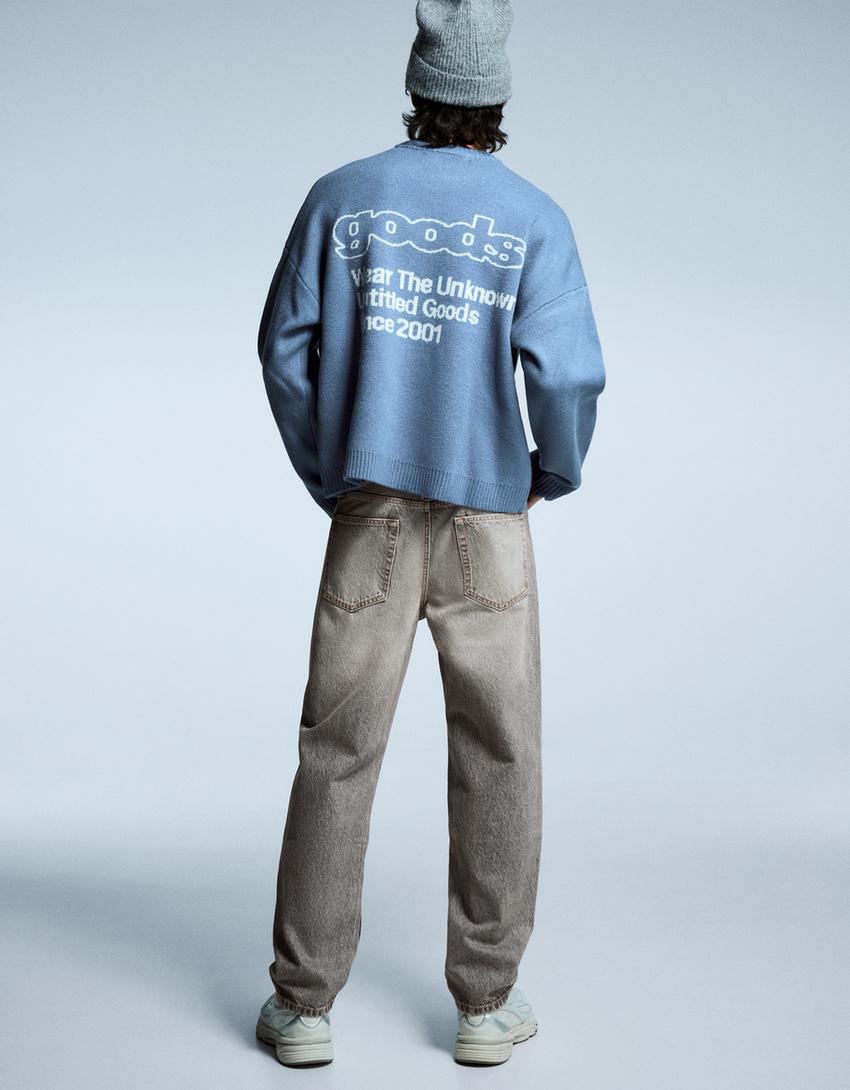 Jeans straight-Cinzento-escuro