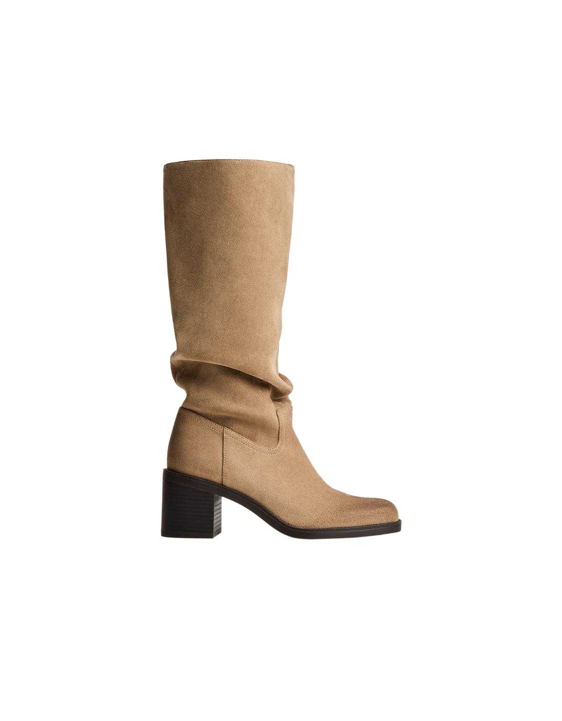 Distressed high-heel boots