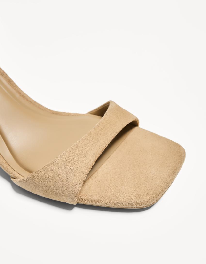 Sandale talon bride cheville-Marron clair-2