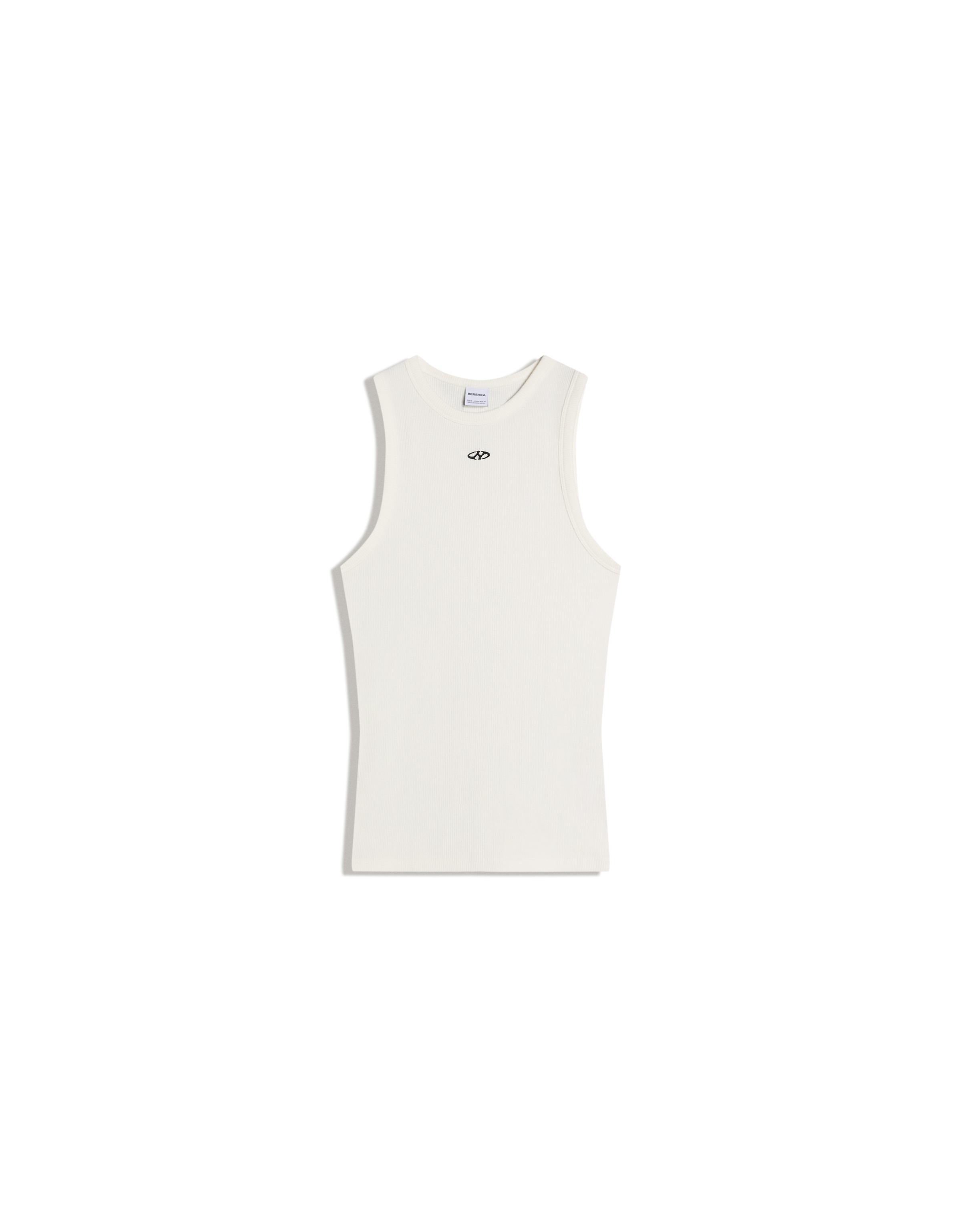 Waffle print vest top — Off white