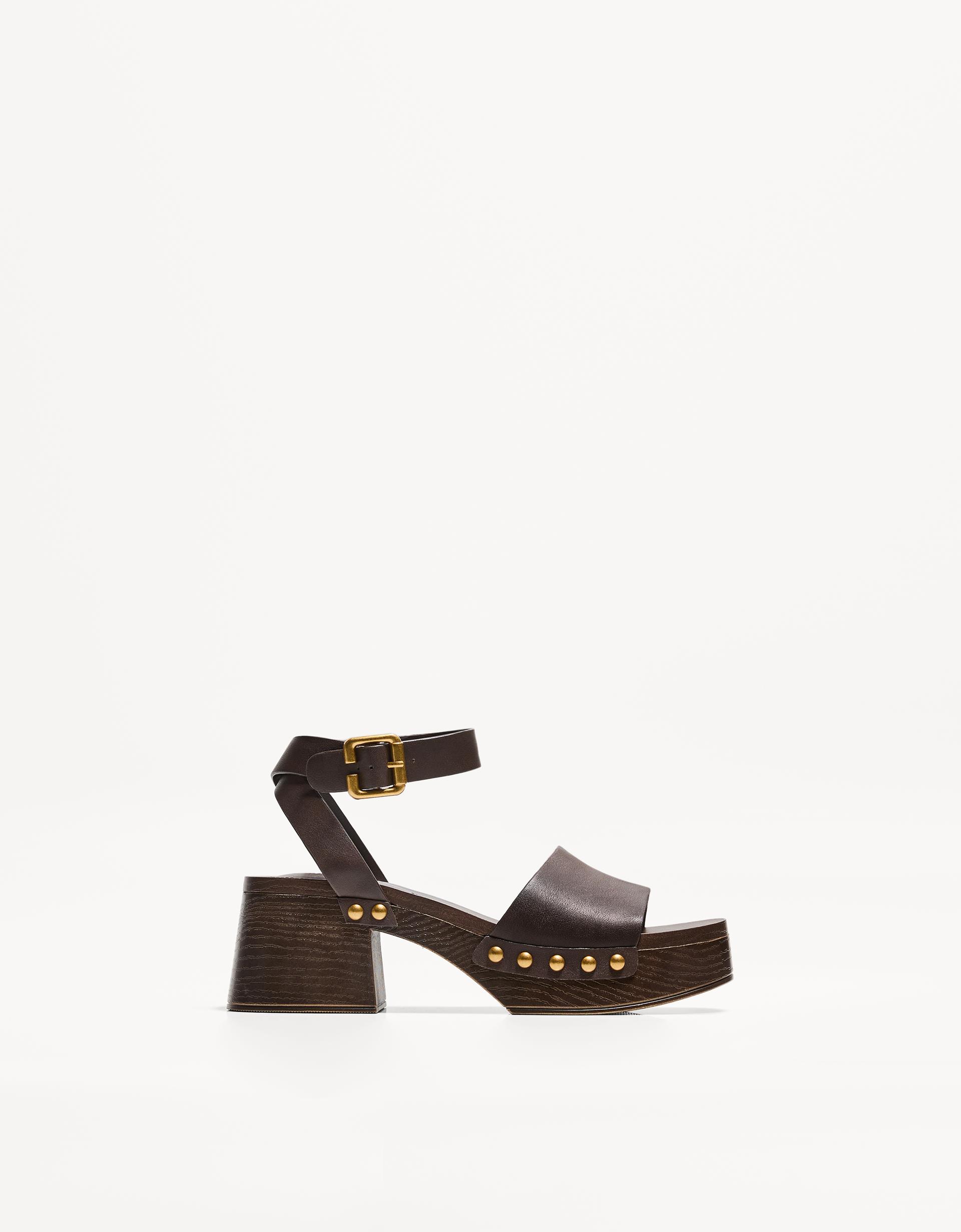 Heeled platform sandals Women Bershka