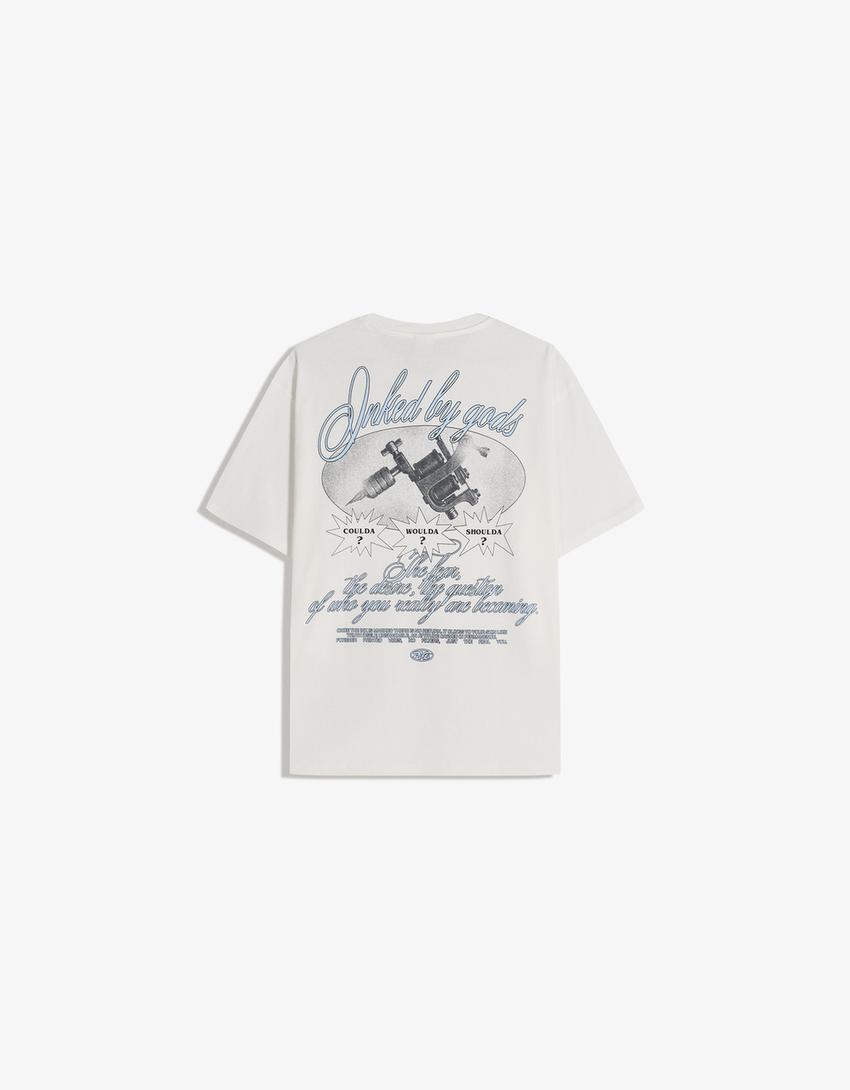 Short sleeve print T-shirt-Off white