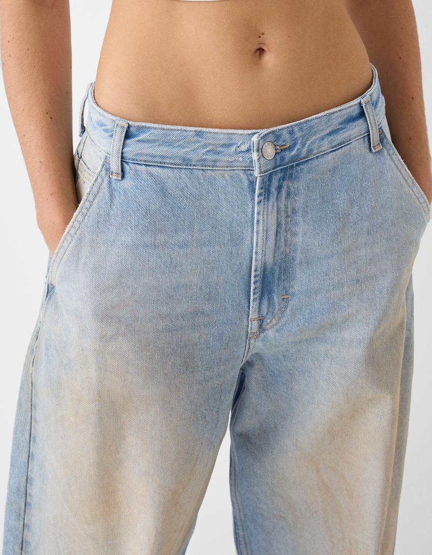 Jean skater fit effet délavé-Bleu clair-6