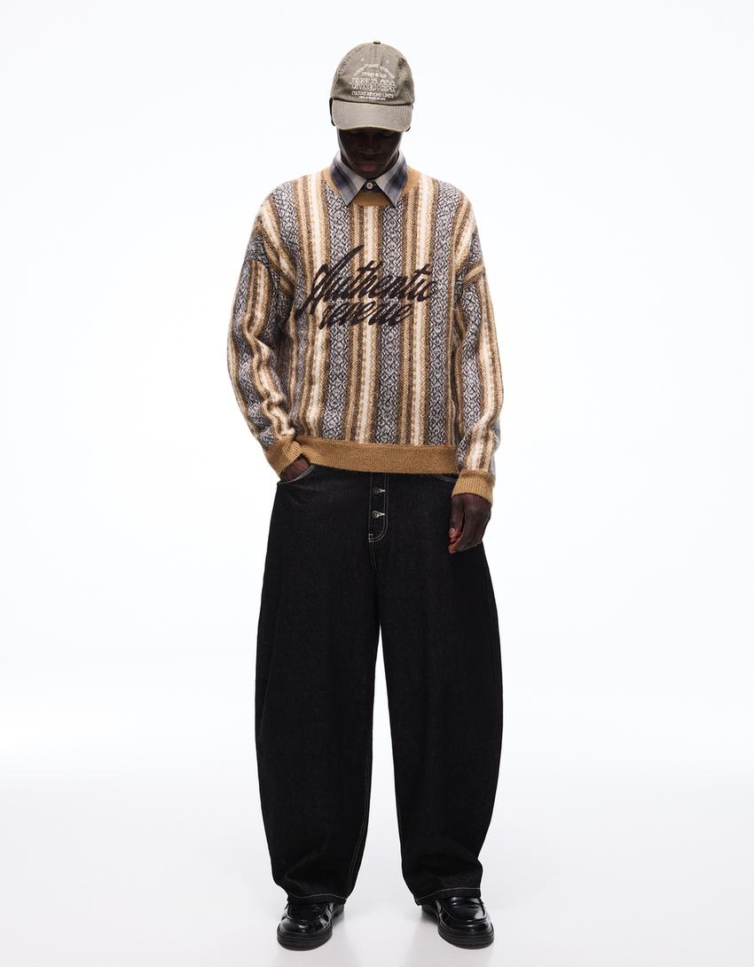 Jersey imprimé-Marron