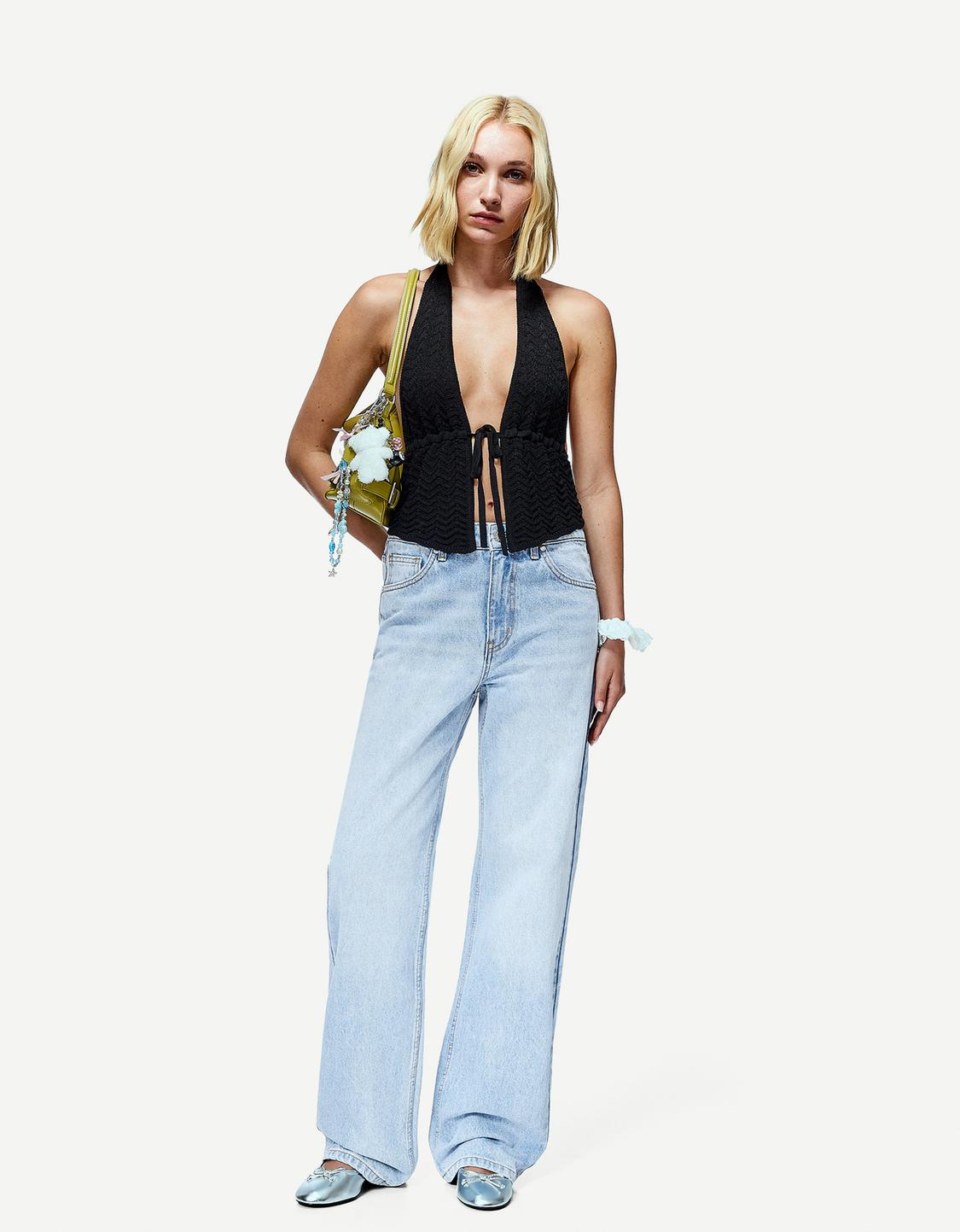 Straight-fit wide-leg jeans