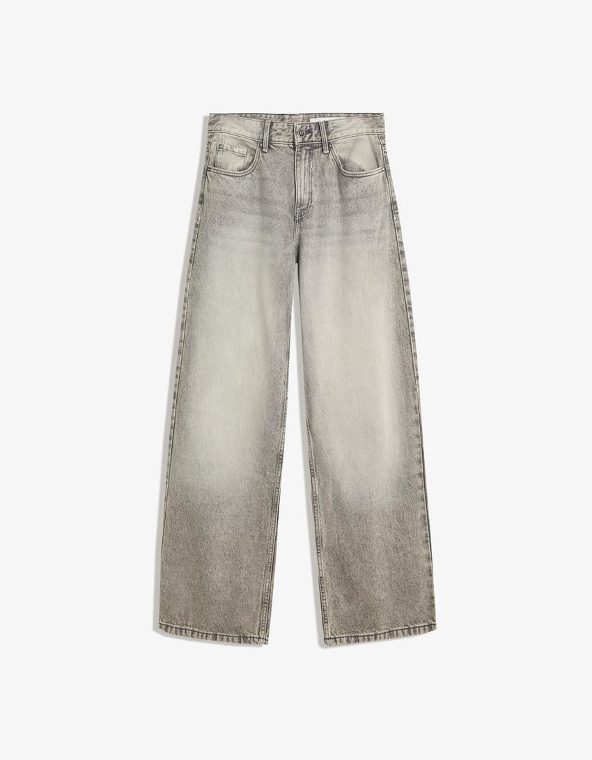 Jeans med boyfriend-passform-Grå-3