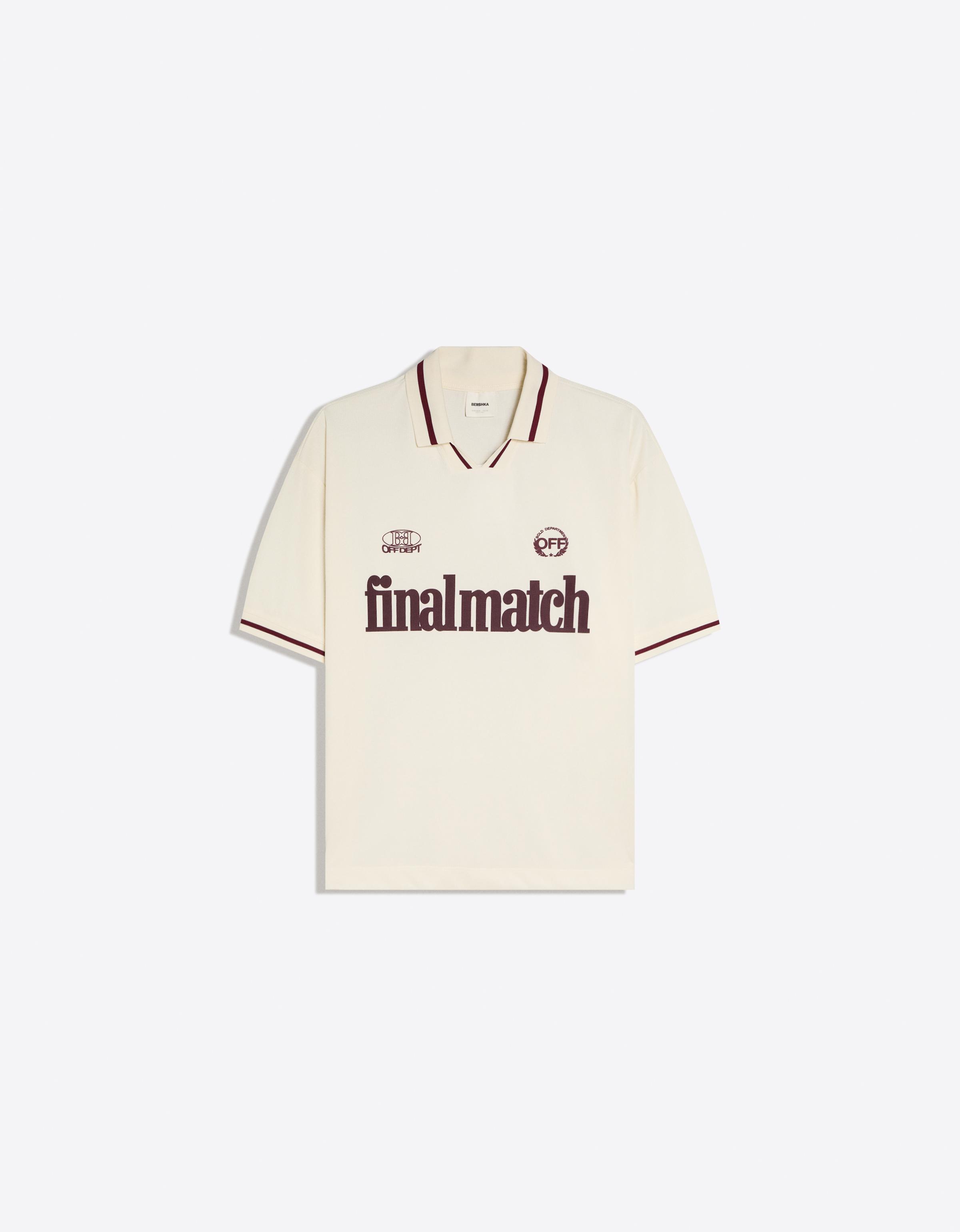 Mesh print polo shirt — Cream