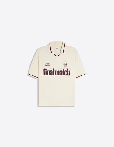 Mesh print polo shirt — Cream 5