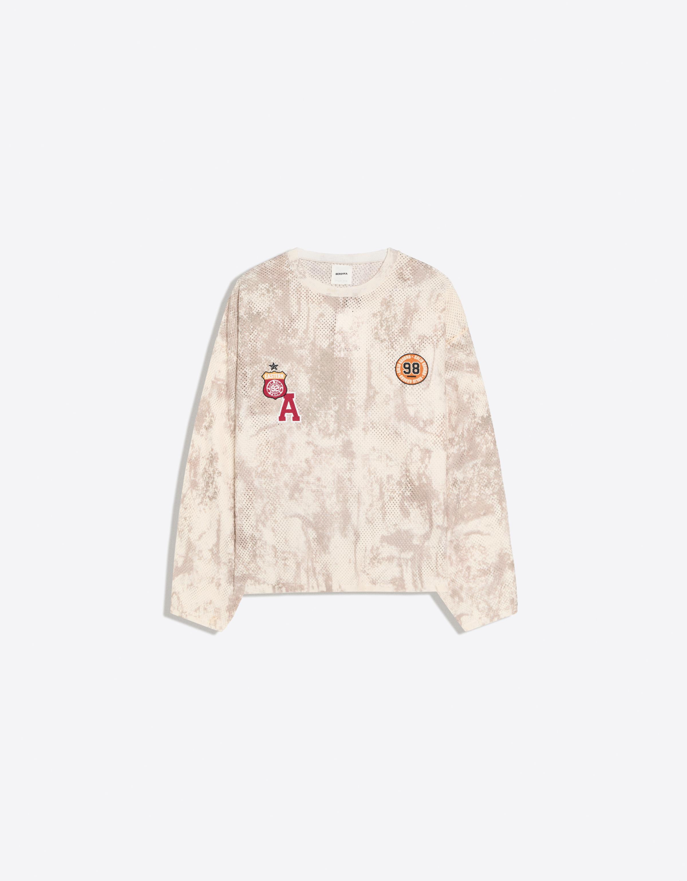 Mesh print jumper — Khaki