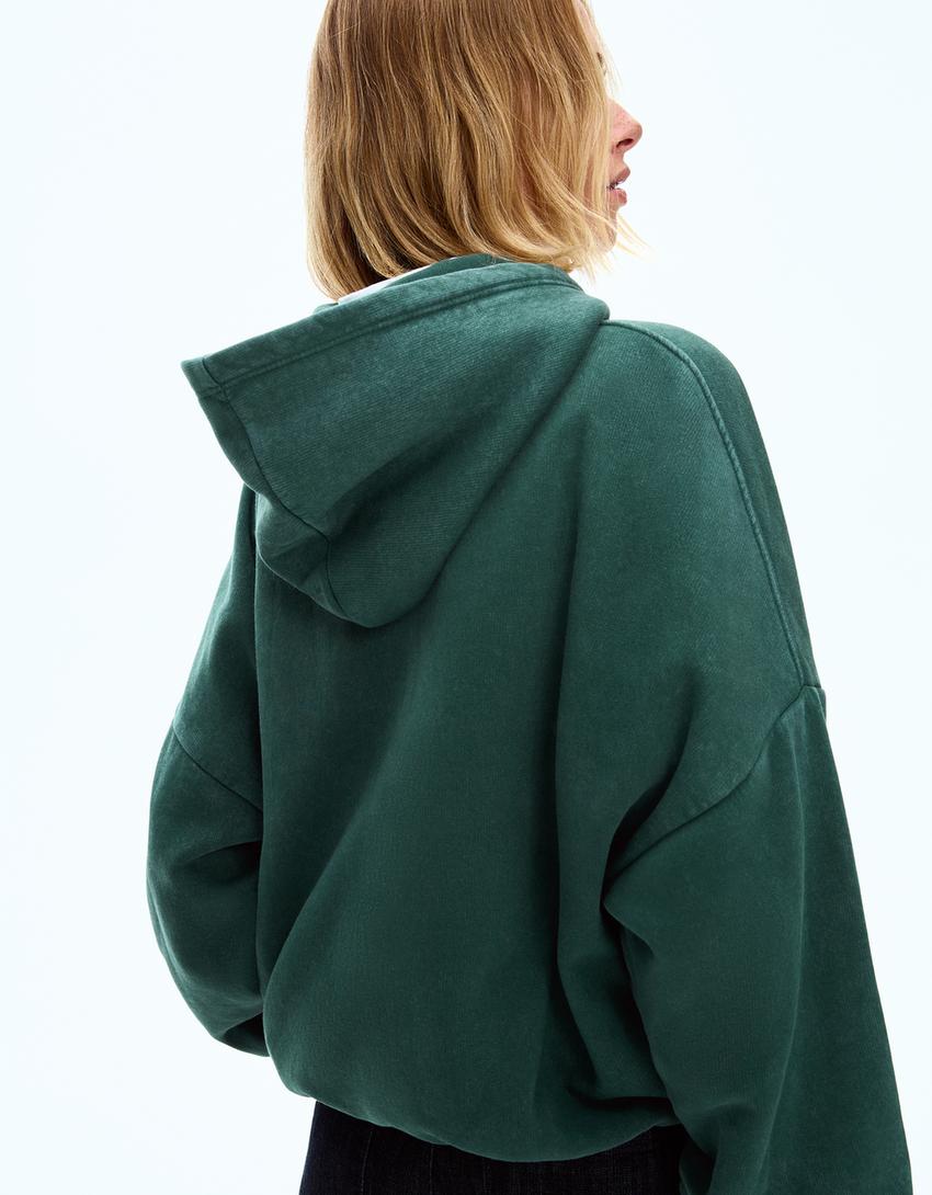 Printed hoodie-Green