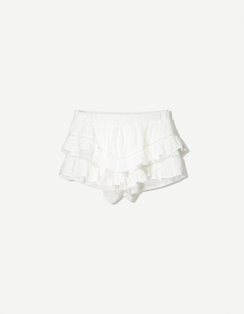 Boho broekrok met structuur-Ecru-1