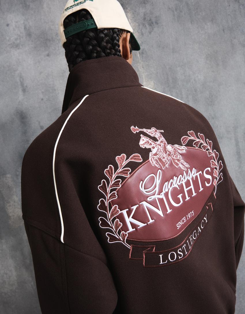 Patch cloth jacket-Brown