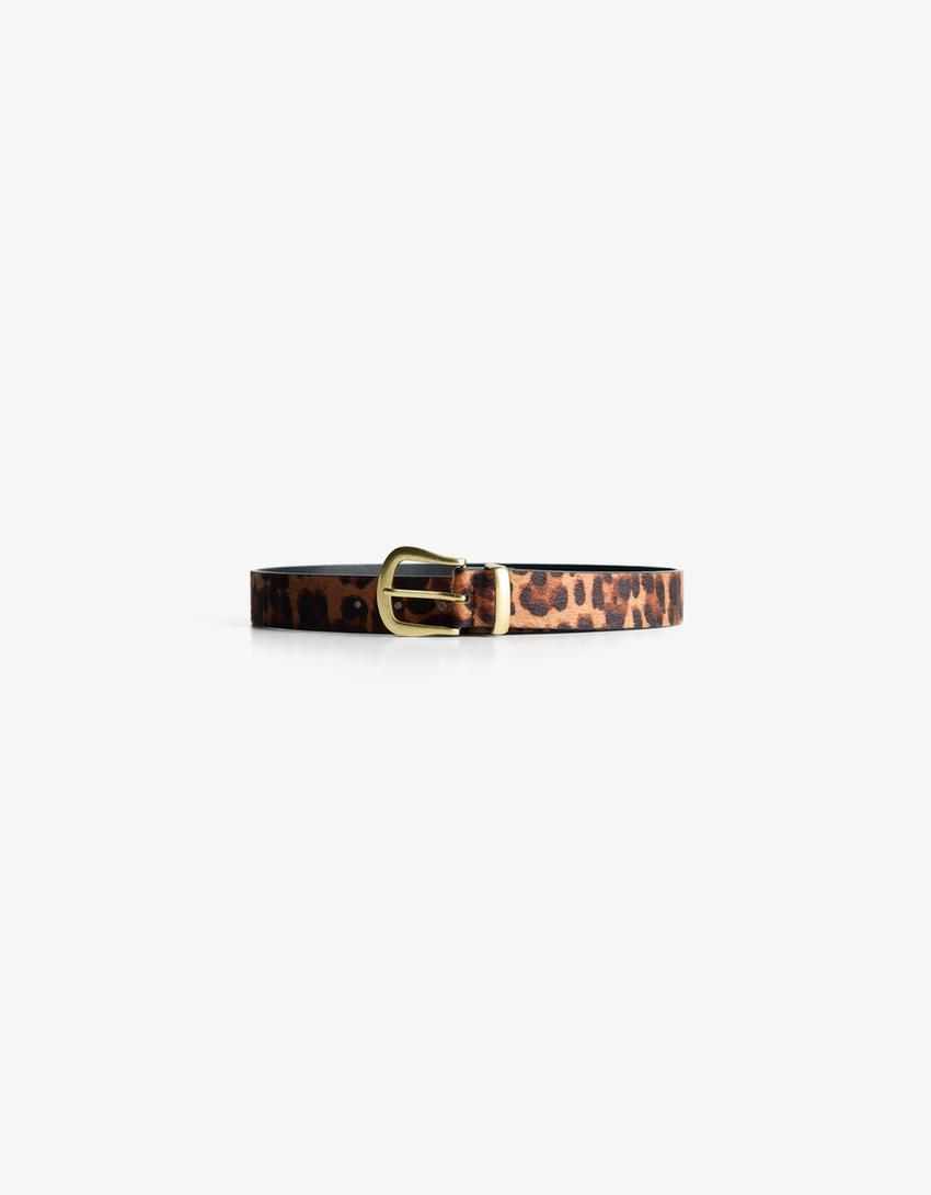 Faux leather belt-Brown-2