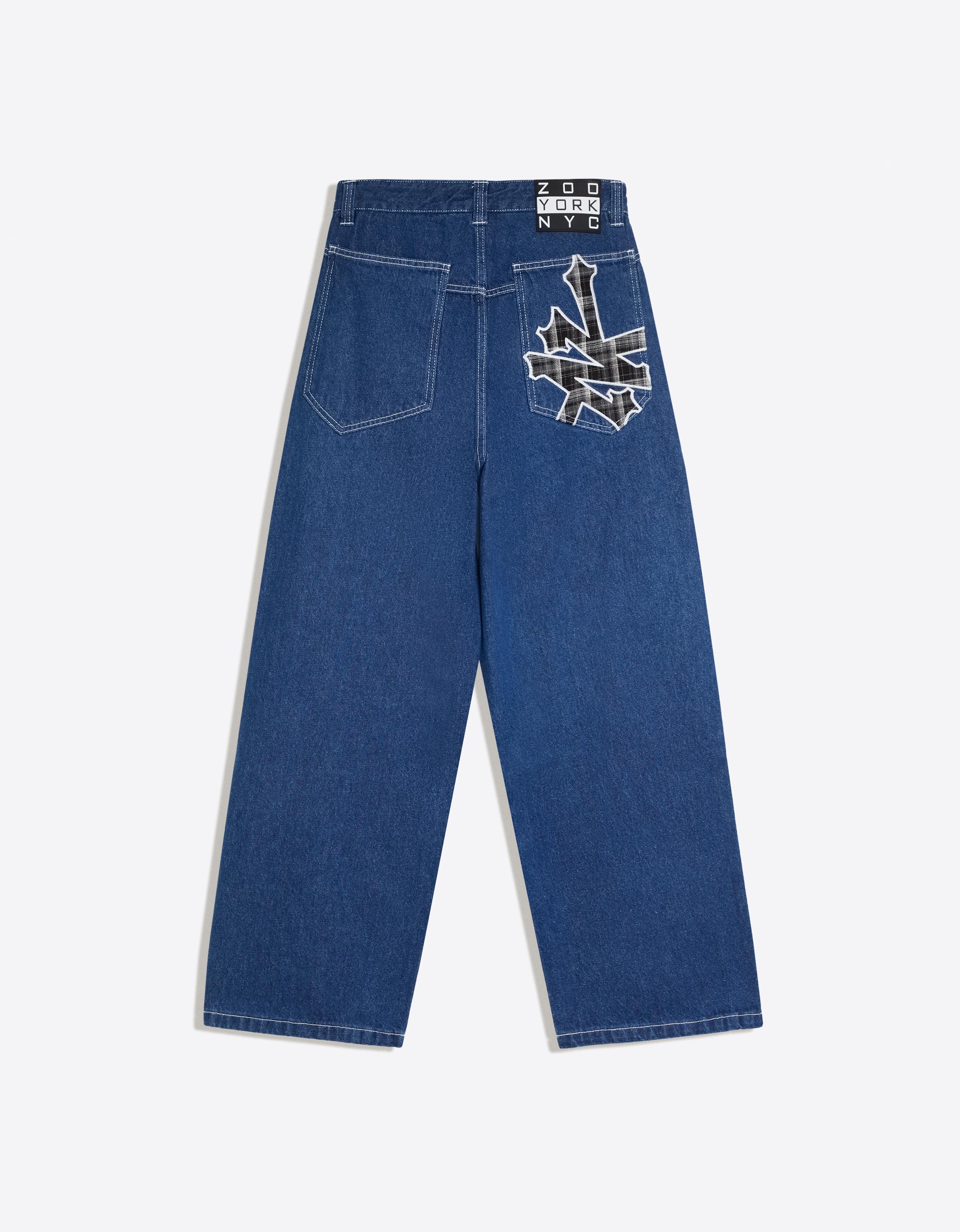 ZOO YORK X BERSHKA patch jeans — Navy