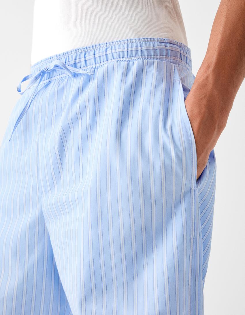 بنطلون رياضي فضفاض مخطط-أزرق فاتح-5