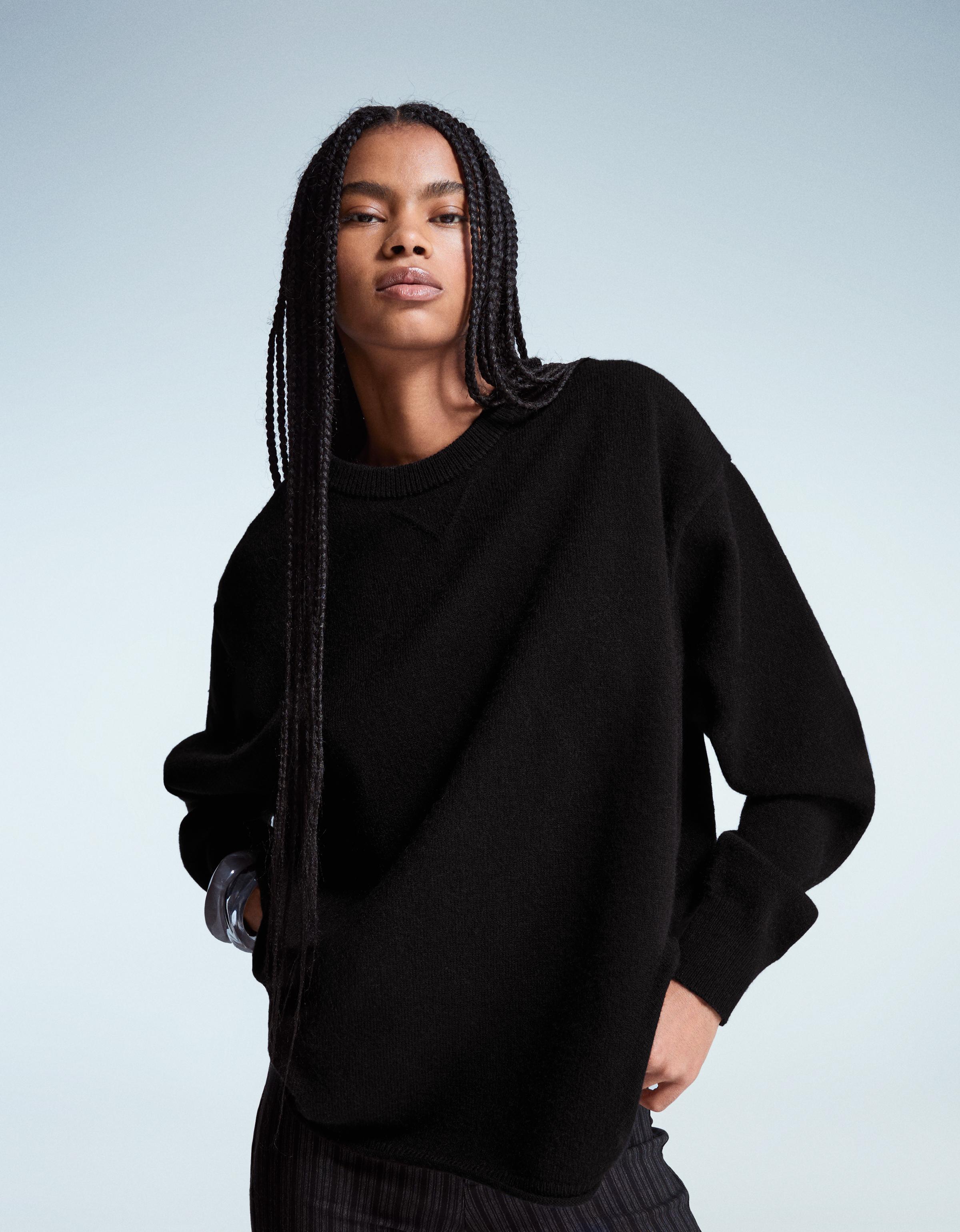 Thumbnail - Bershka Oversize-Pullover Damen M Schwarz