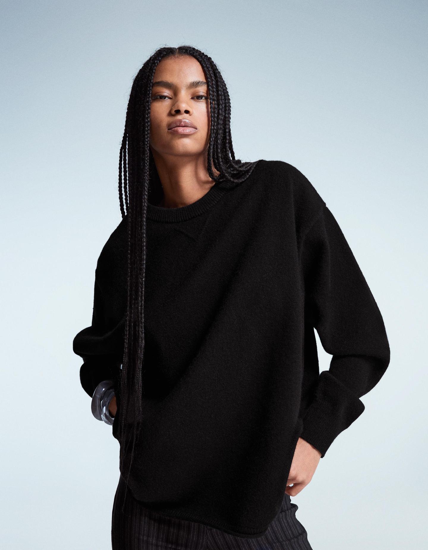 Bershka sweter oversize czarny