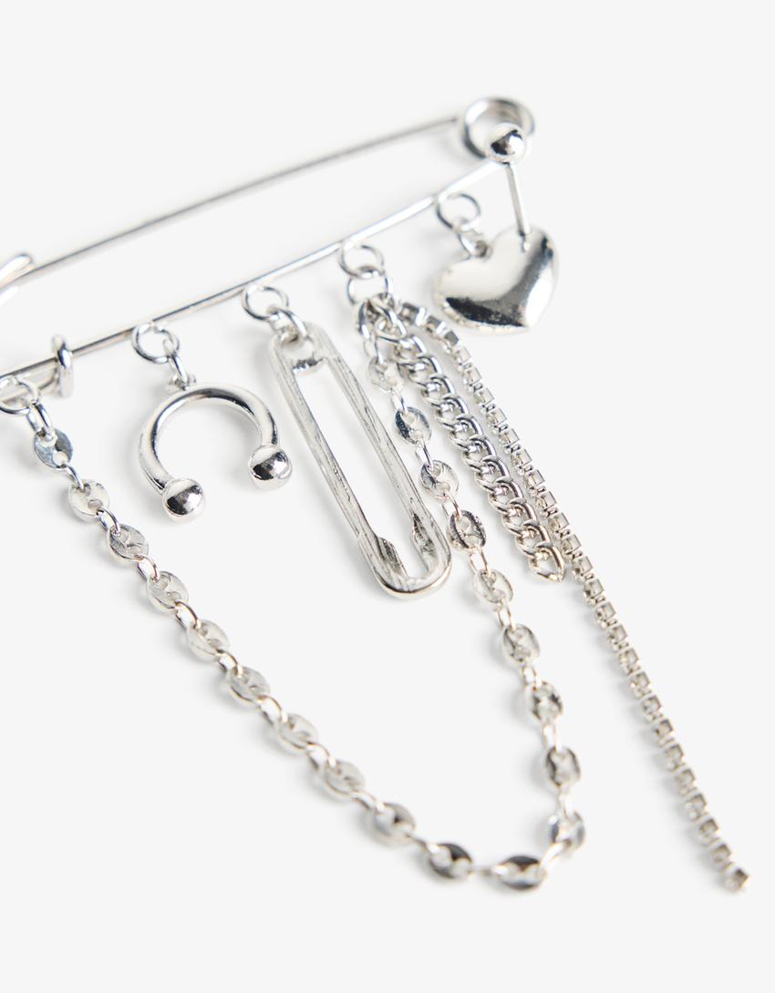 Signature edition safety pin piercing-Silver