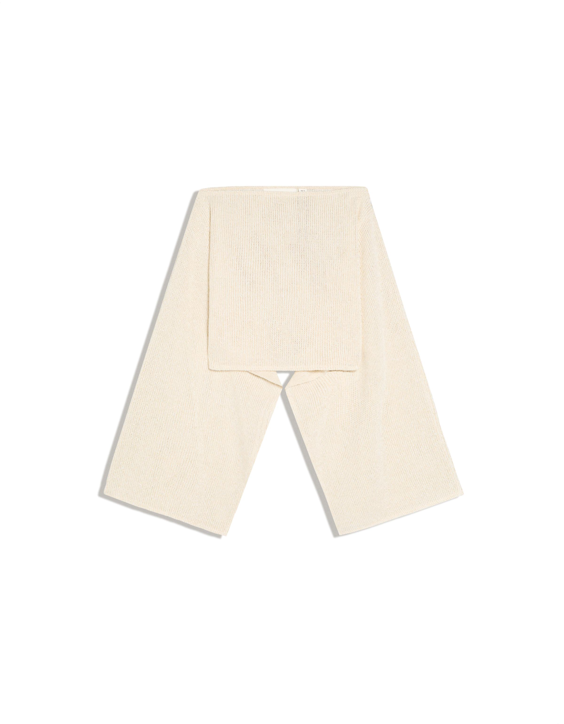 Metallic thread asymmetric cape — Sand