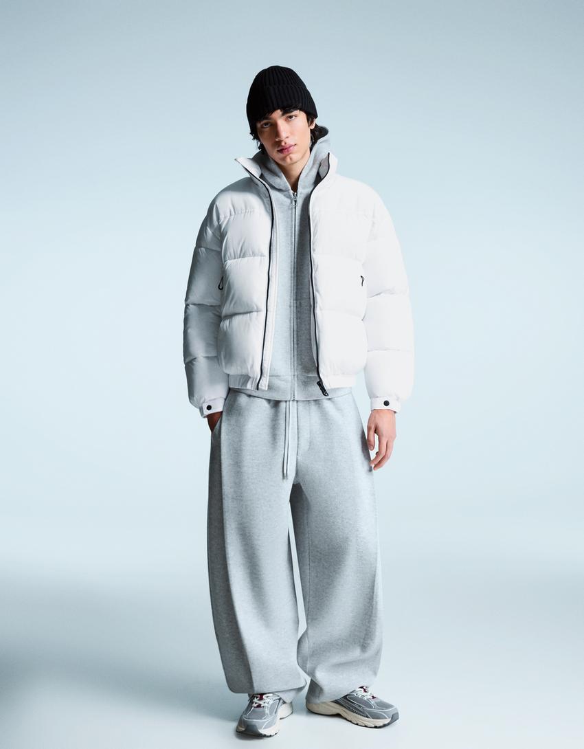 Technische puffy jas-Wit