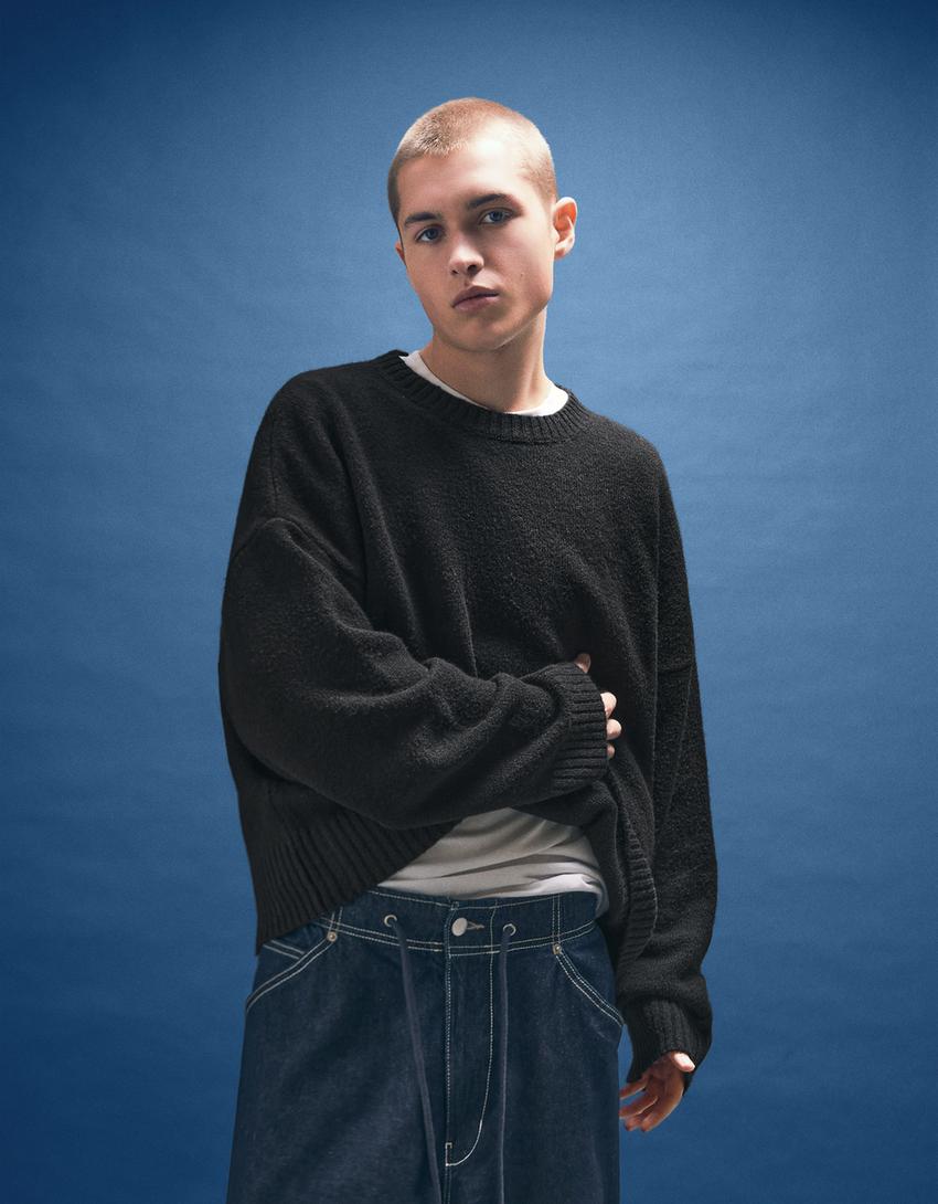 Cropped jumper-Black